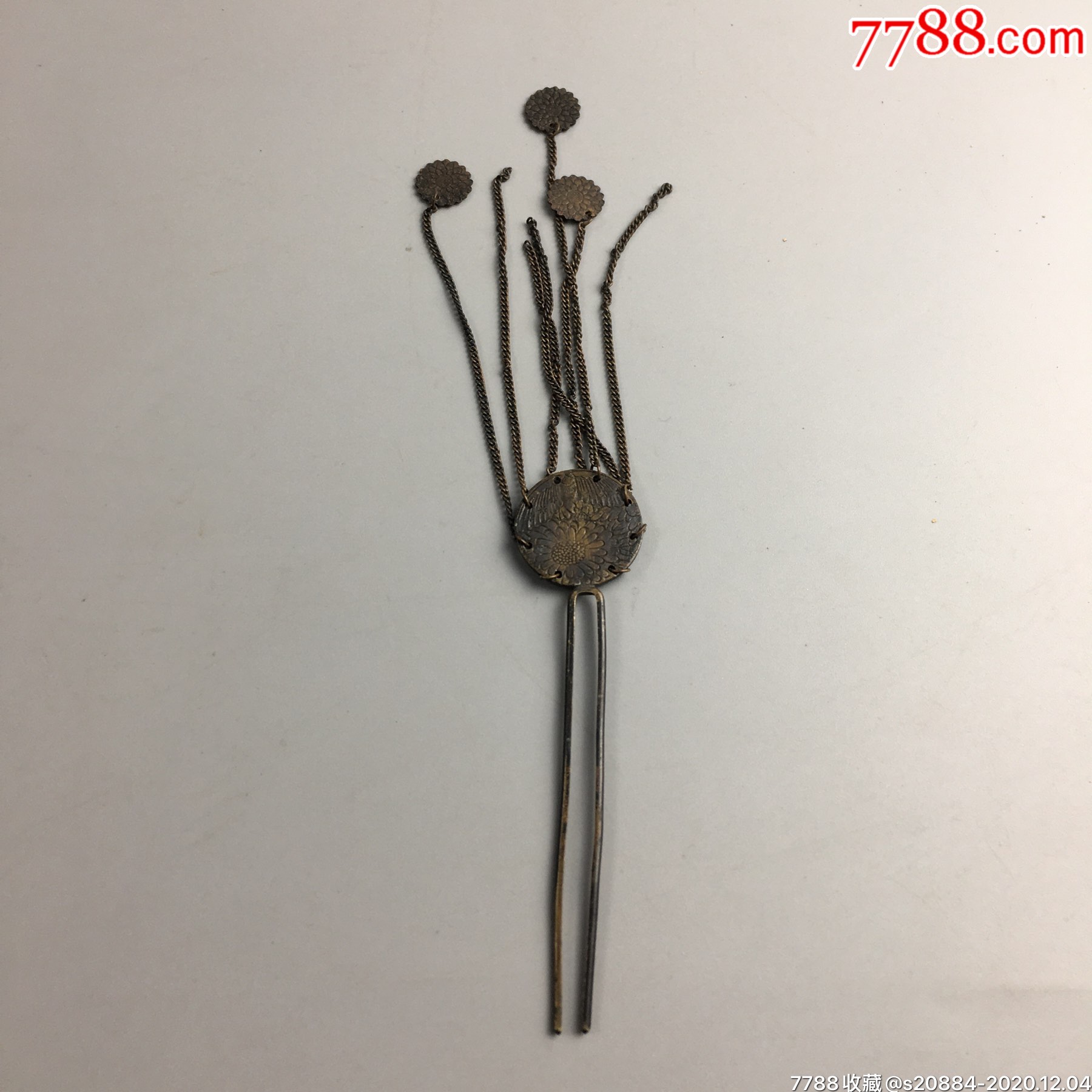 清代女生步摇,银?铜【程饶金】_第1张_7788徽章收藏