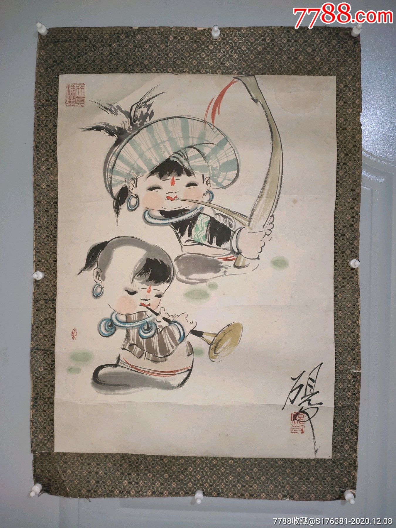 经典娃娃画,已故名家作品_人物国画原作_作品欣赏_收藏价值_7788字画