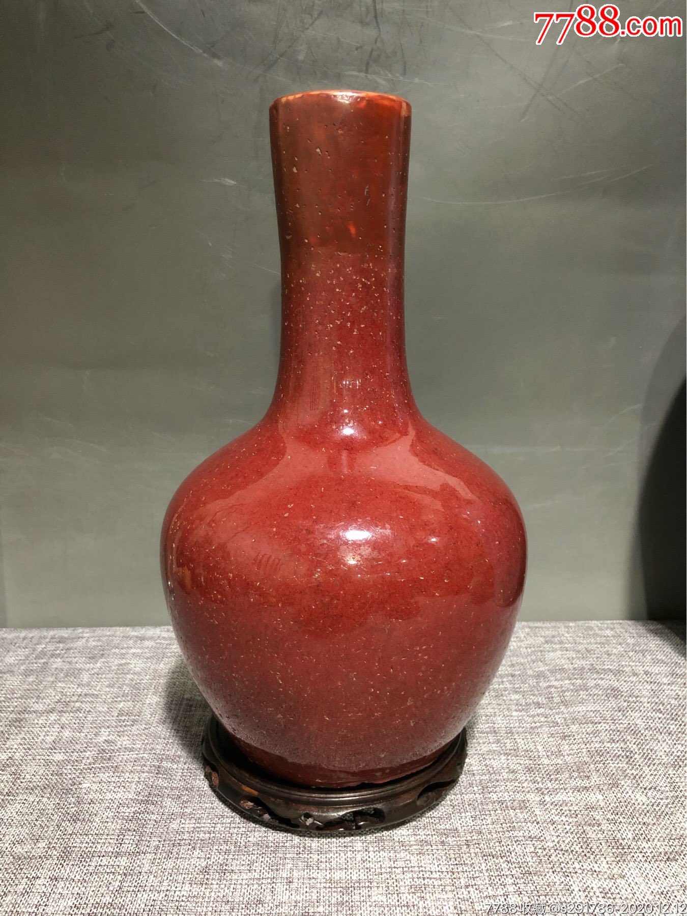 乾隆红釉天球瓶_红釉瓷_第4张_7788瓷器