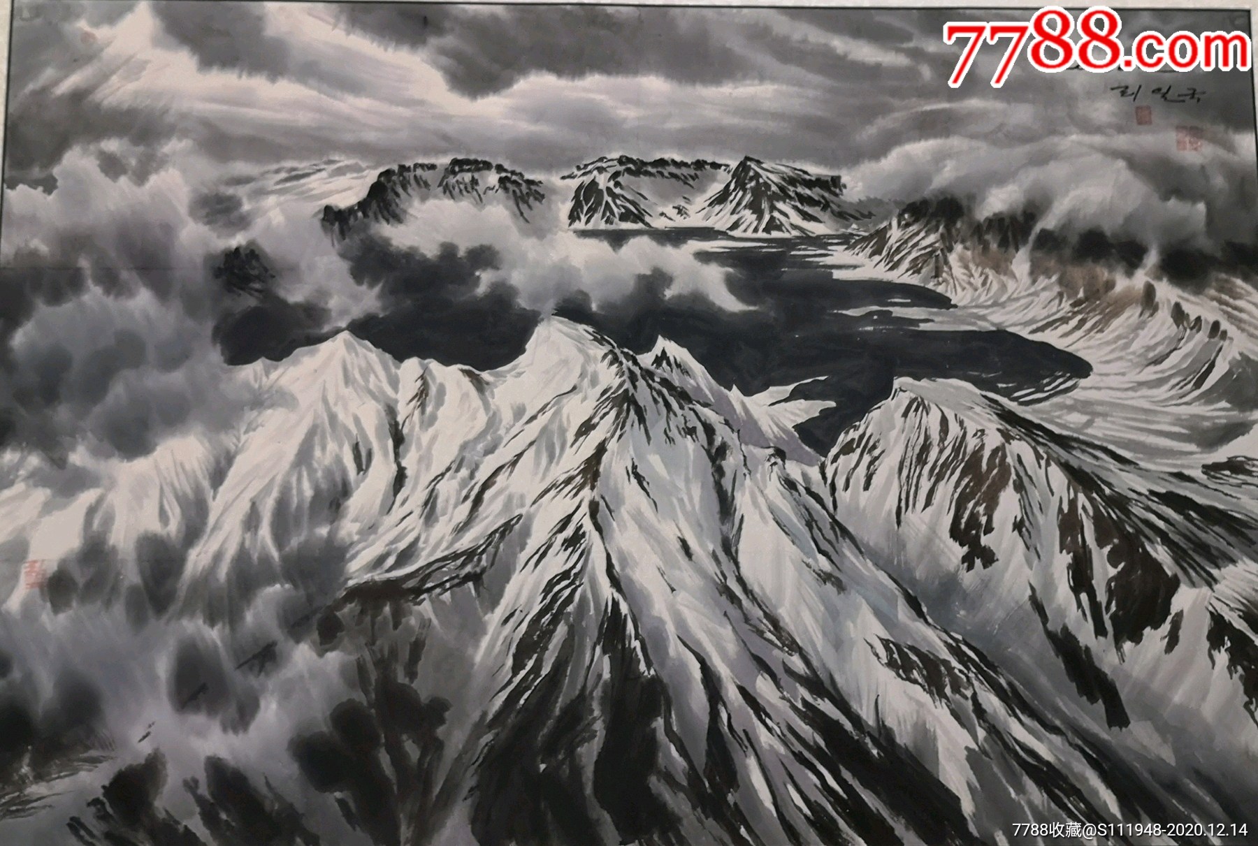 朝鲜画长白山天池16