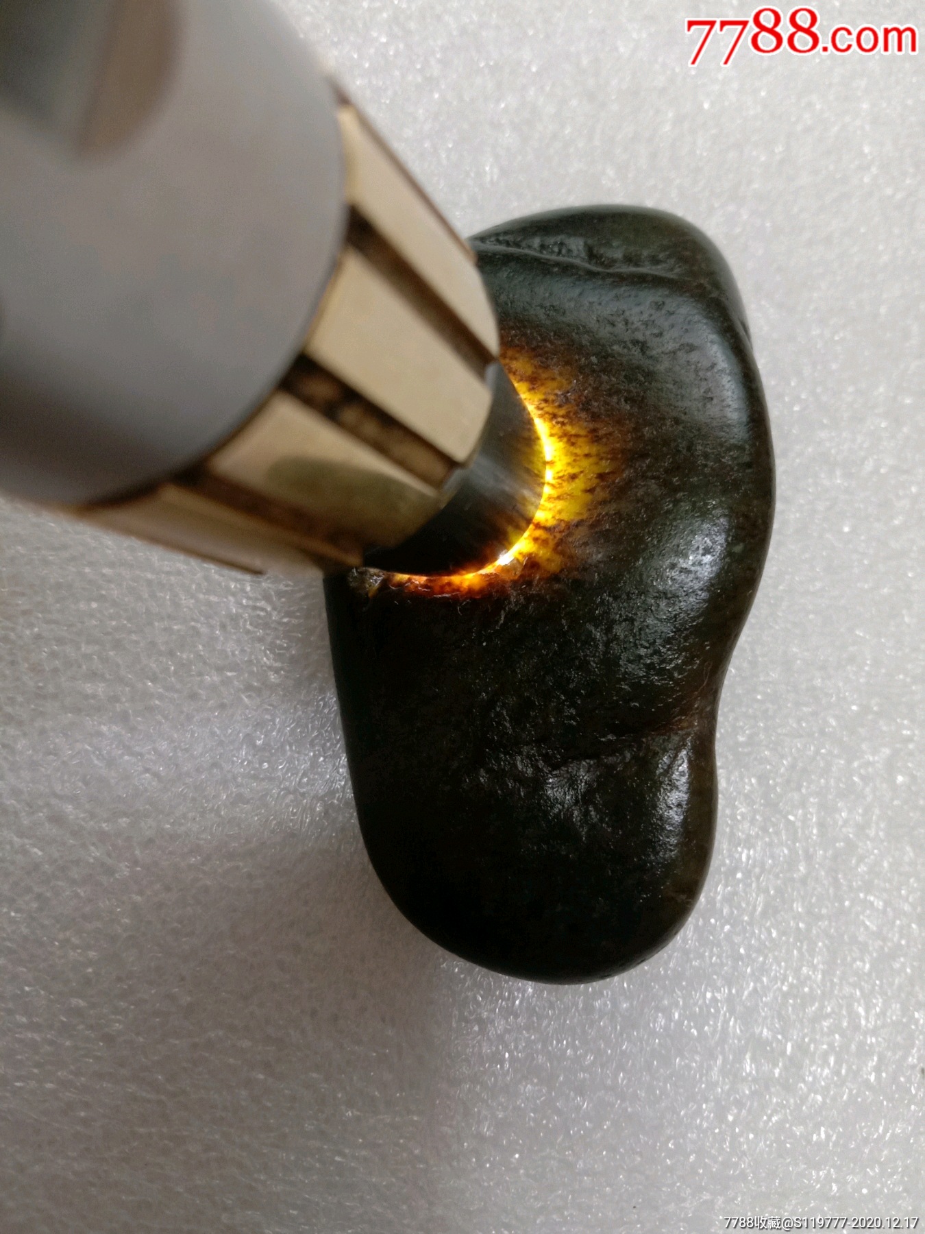 和田玉万年黑皮籽料-和田玉-7788收藏