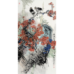 国家一级美术师中美协会员王忠义花鸟画《枝头絮语》_田老师画林苑