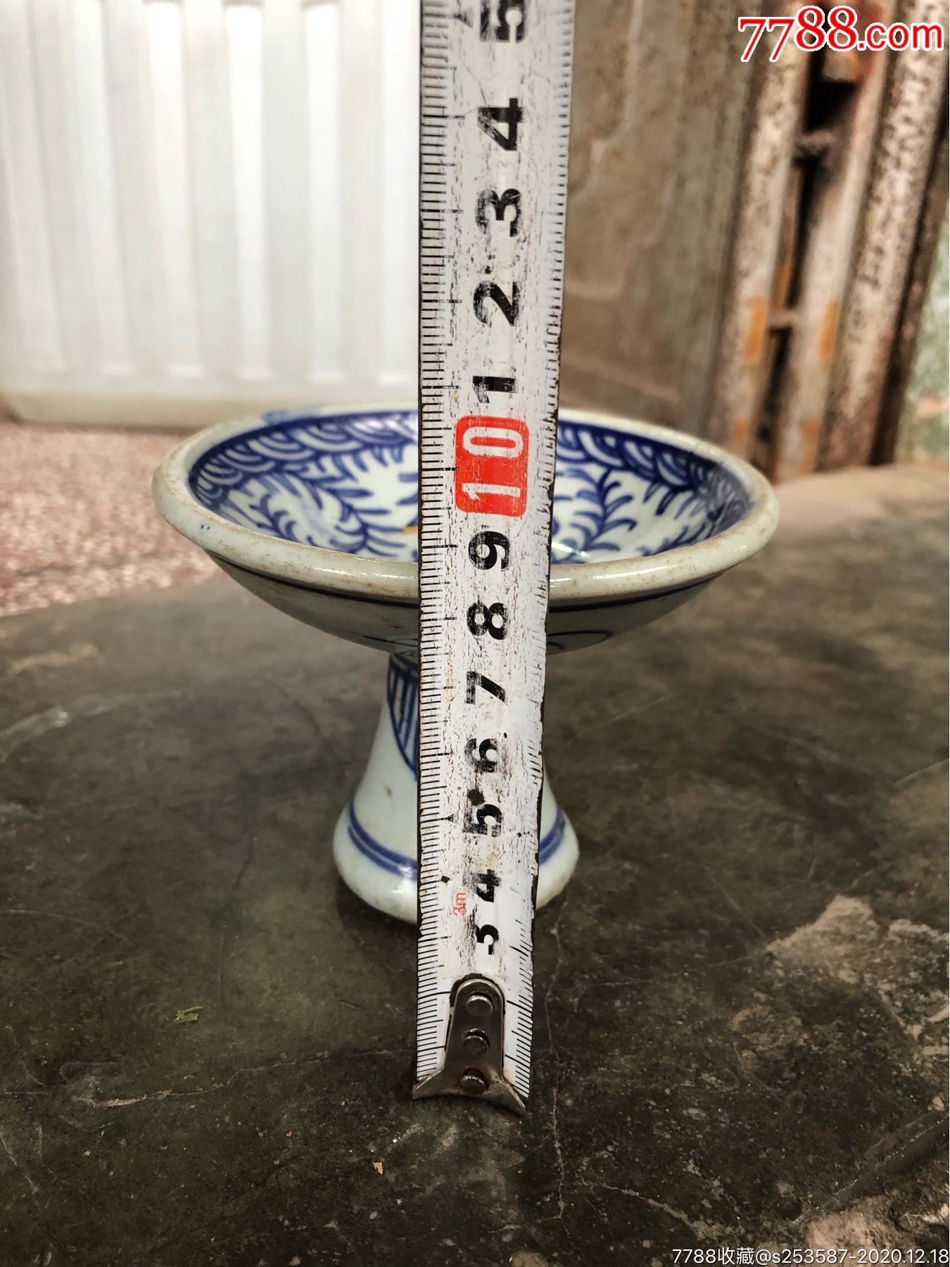 清代青花高脚盘_回眸哈【7788瓷器】