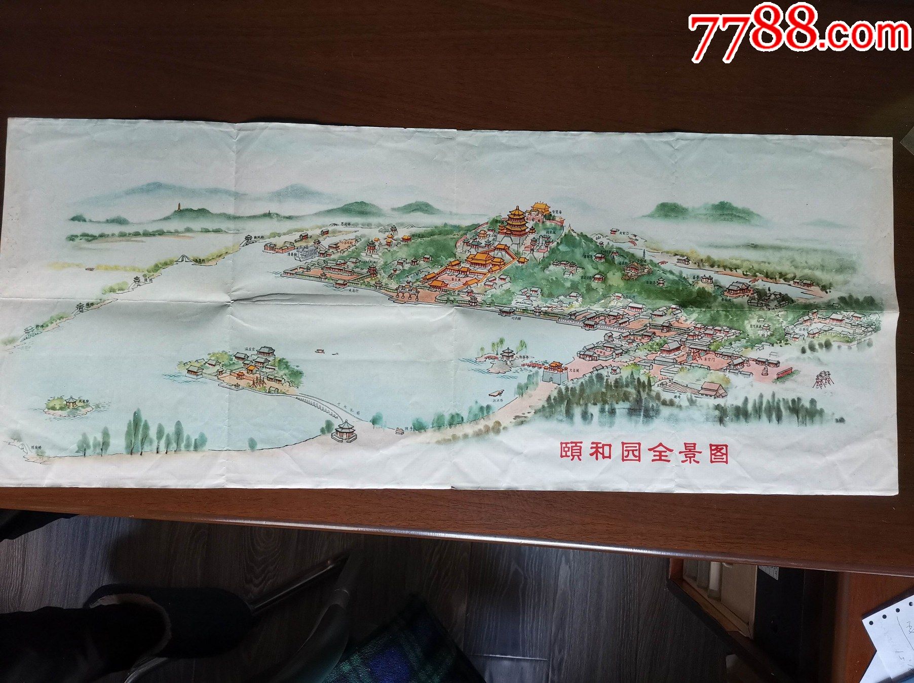 1960年颐和园全景图,颐和园介绍75x31cm