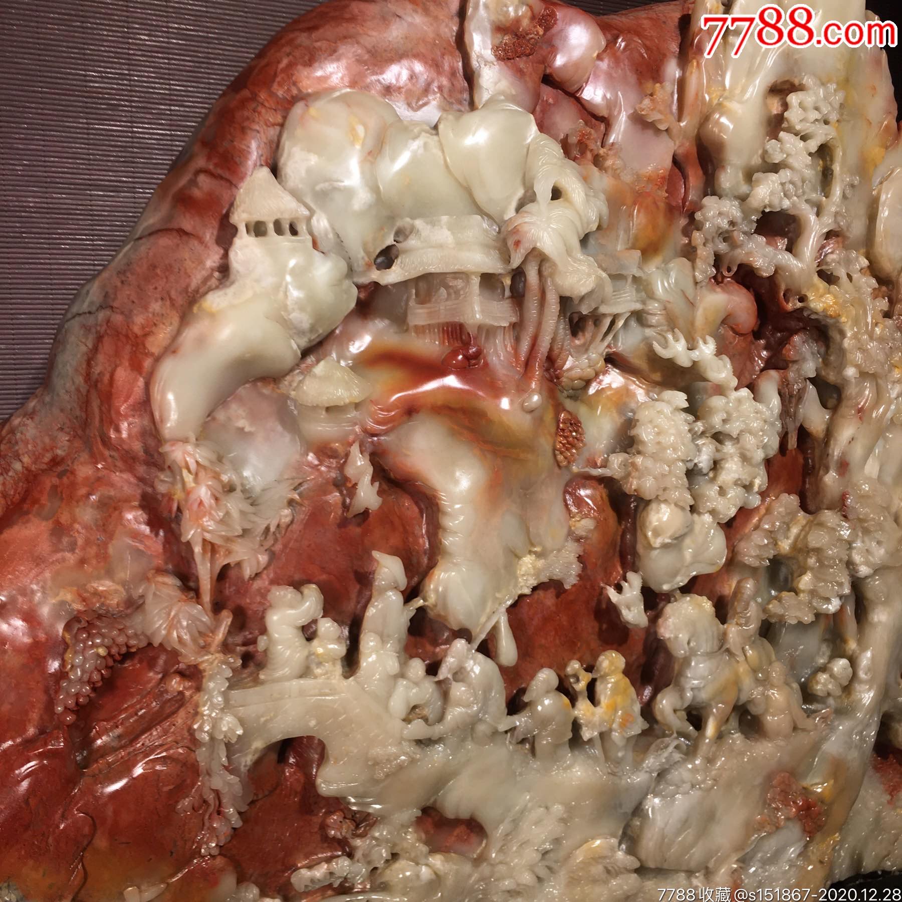 极品寿山石芙蓉石雕件【走马上任】,重300斤左右,体形特大,雕刻精美