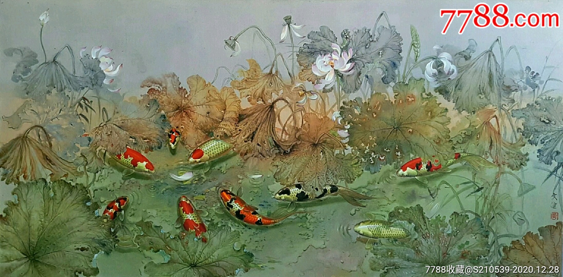 实力派青年油画家吴文建的锦鲤油画_第5张_7788书画网