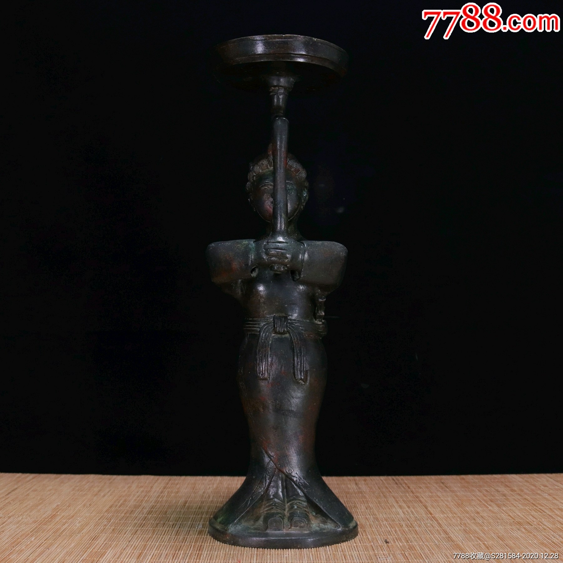 工艺品青铜器侍女立人灯不议价
