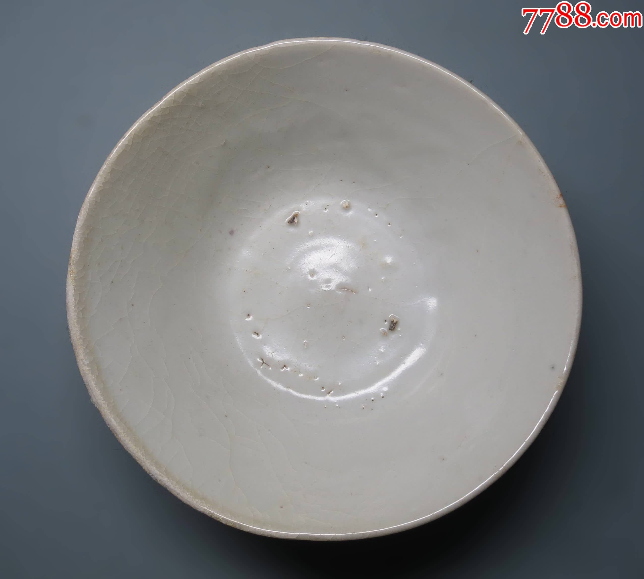 明代甜白釉素碗(保真,到代)_单色白瓷_古泉古钱币【7788火花收藏】