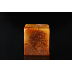 旧藏田黄山水四方印章_老玩物古玩收藏【7788茶具】