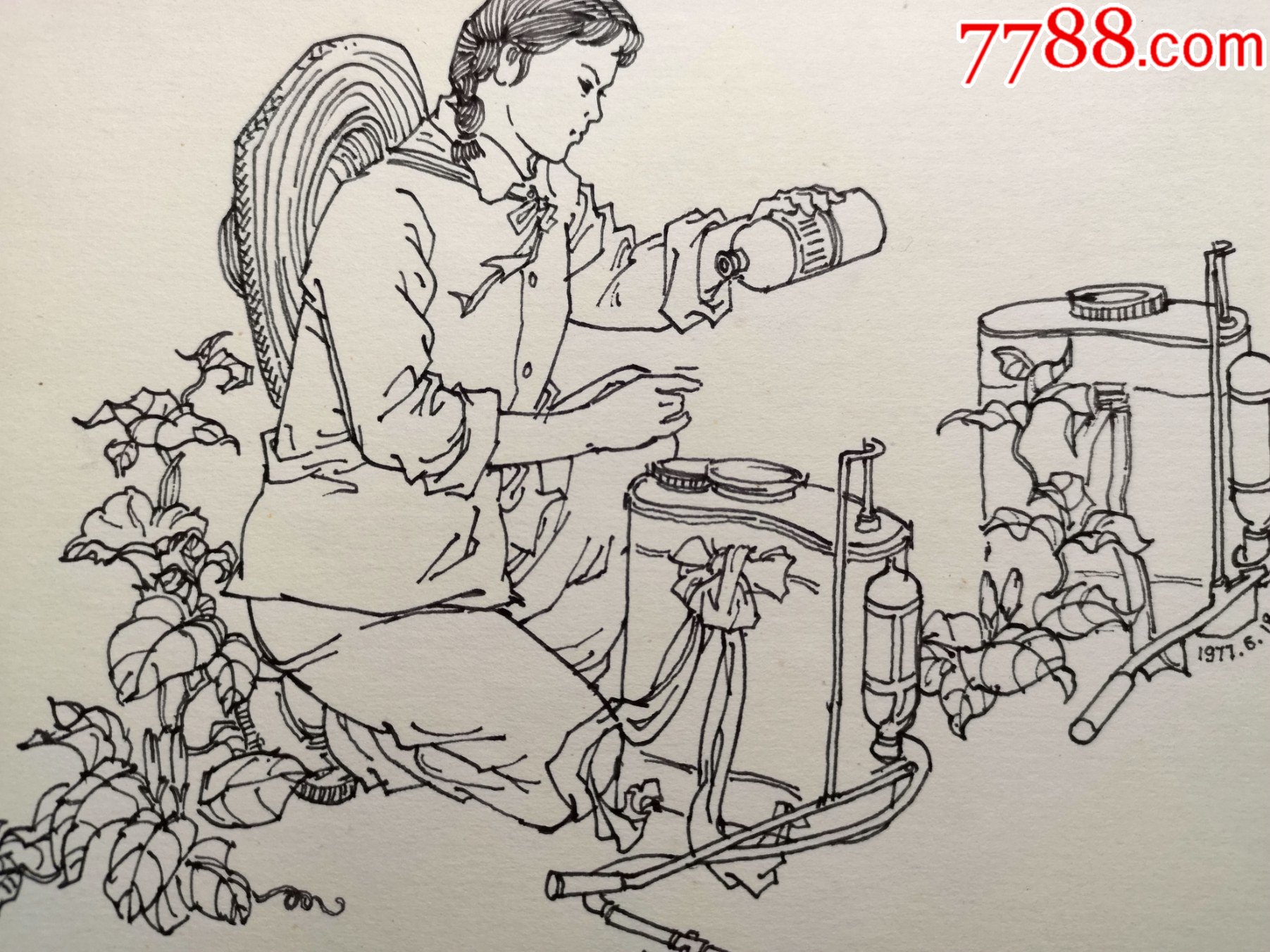 70年代钢笔铅笔素描速写画稿原稿12张