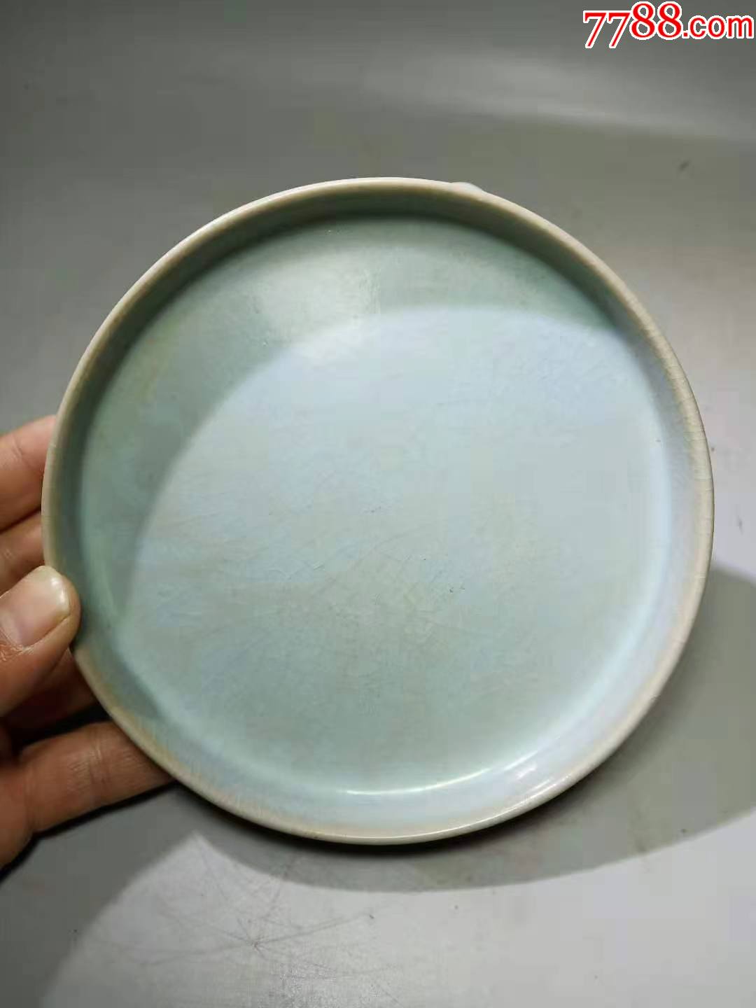 汝窑青瓷天青釉三足水洗-笔洗-7788文房四宝收藏