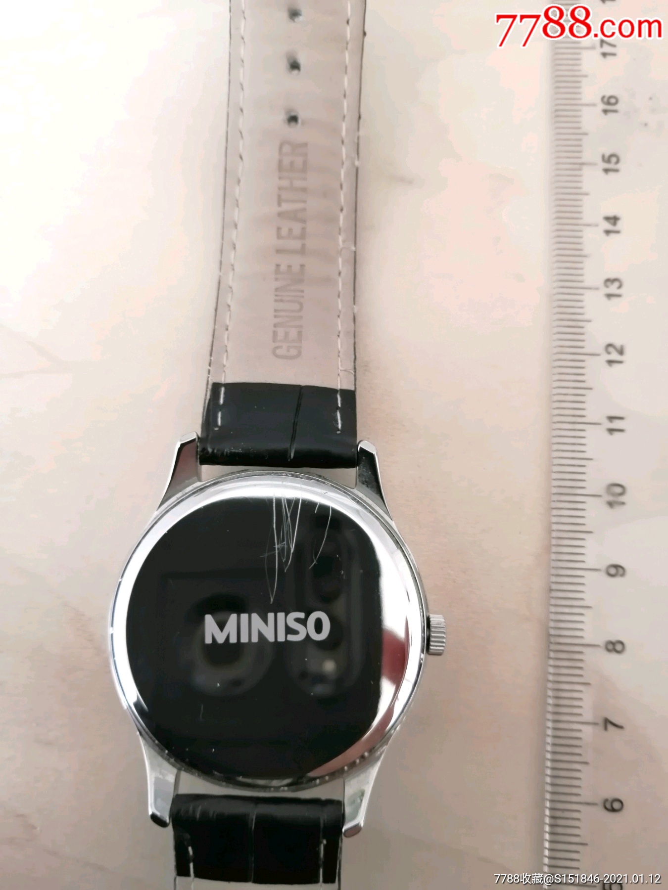 miniso名创优品,2017年产,电池石英手表一只,运行功能
