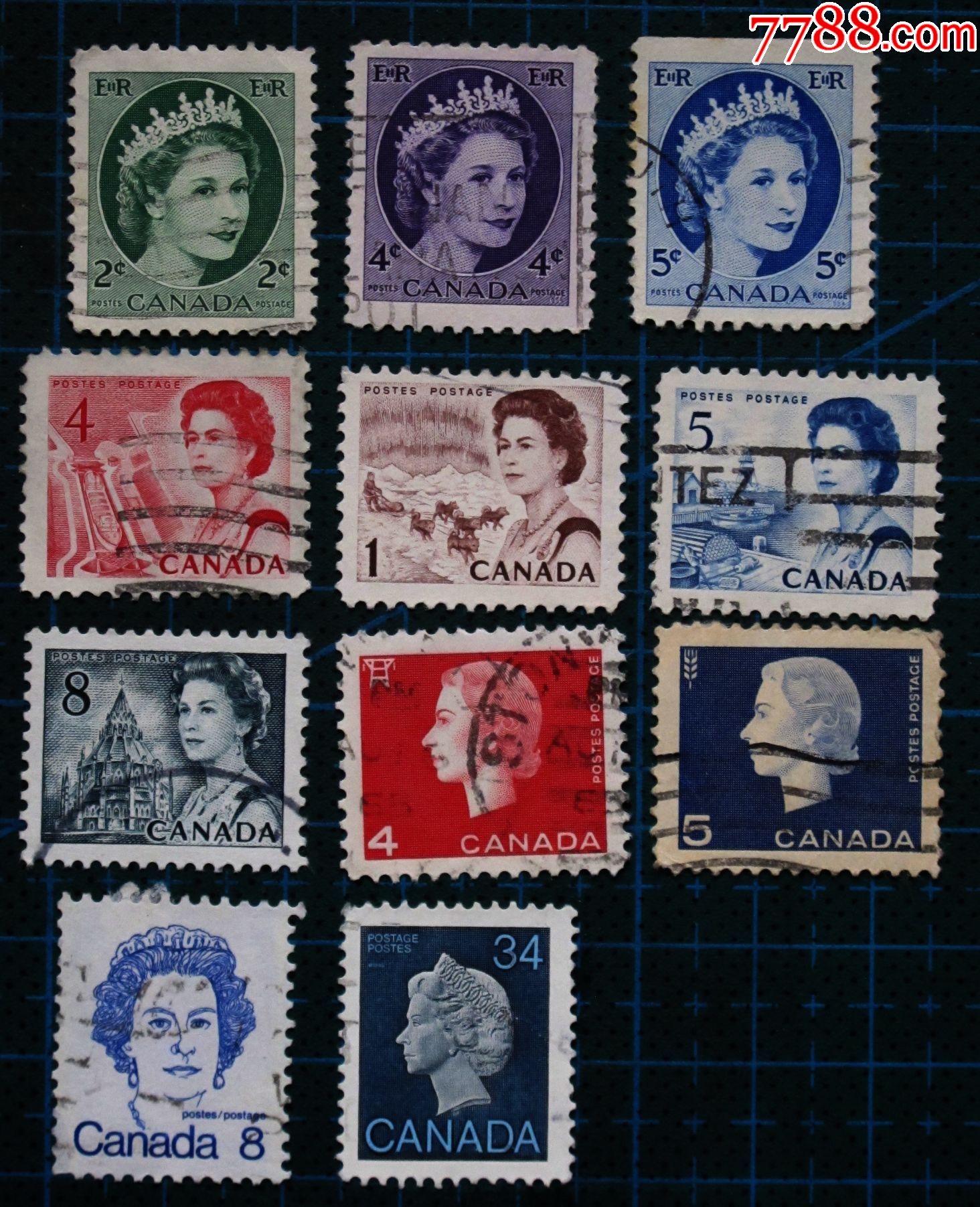 加拿大邮票-----英国女王11(信销票)_美洲邮票_第1张_7788字画网