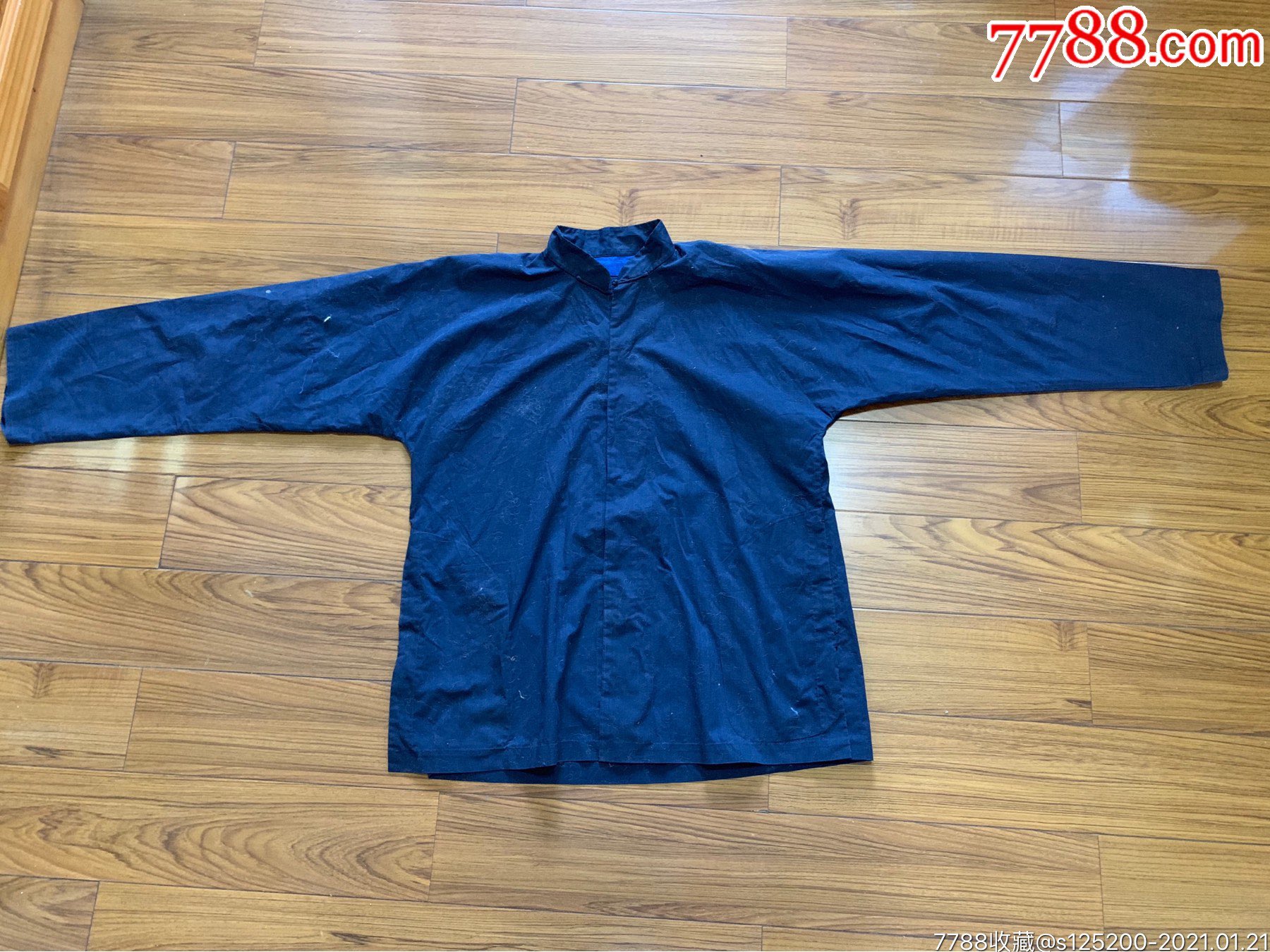 古董古玩收藏近代杂项上衣衣服布料蓝布手工布服饰麻布蓝布棉布