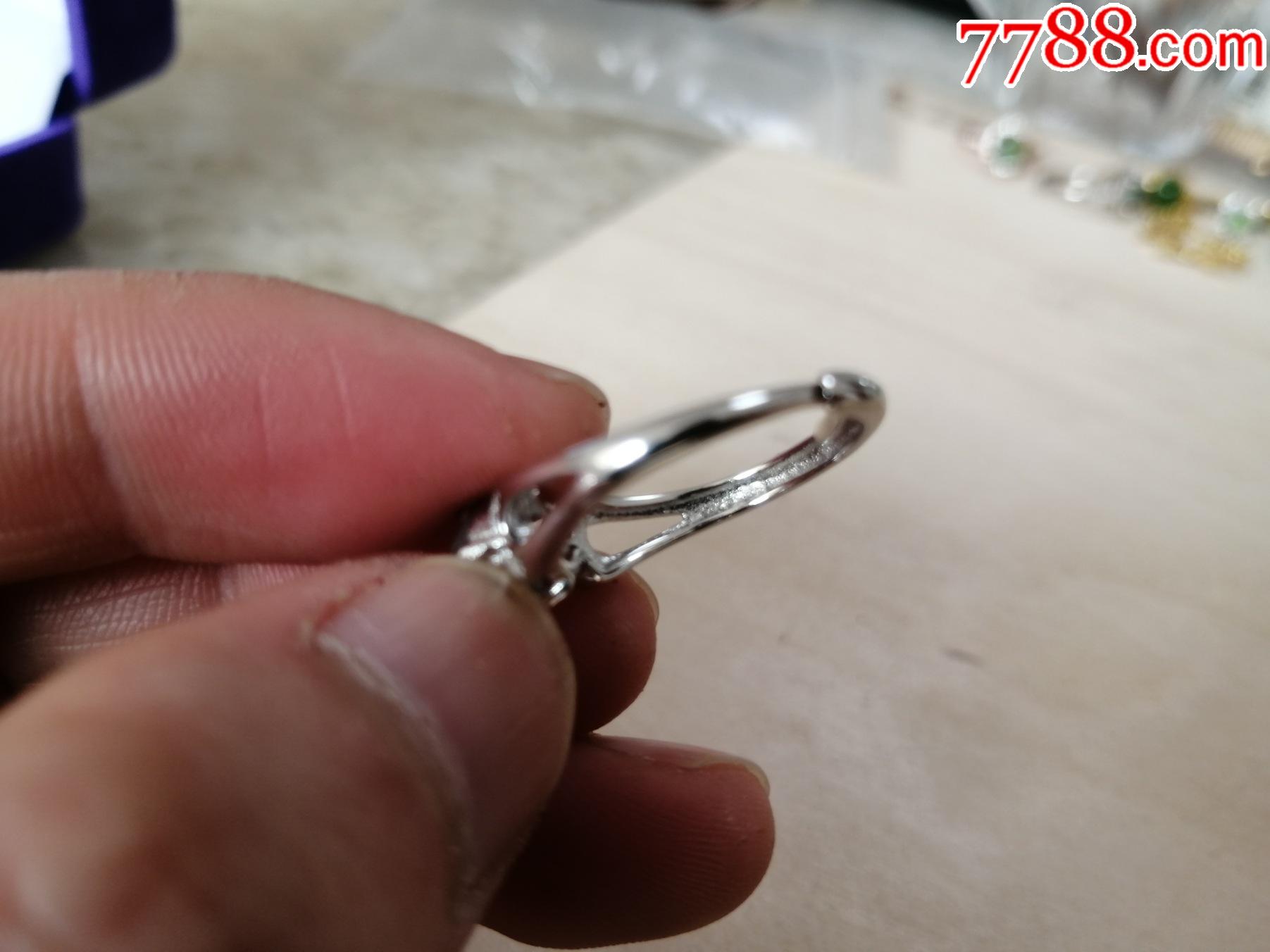 925银戒指开口戒指镶翠玉戒面装饰秀气精致尺寸重量见图有s925钢印