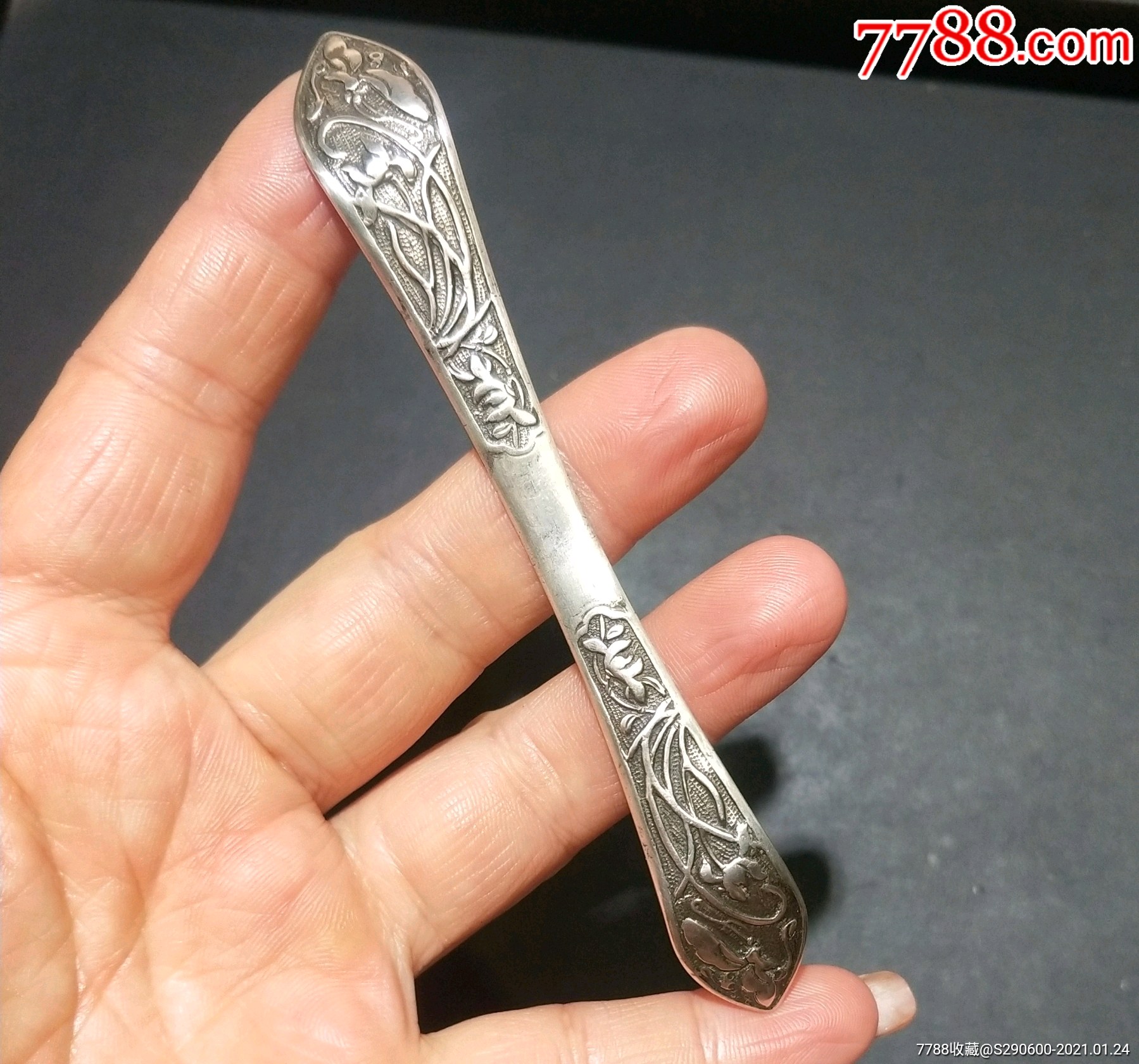 清代老银质刻花银簪_银簪/银钗【崴哲天下】_第7张_7788玉器收藏