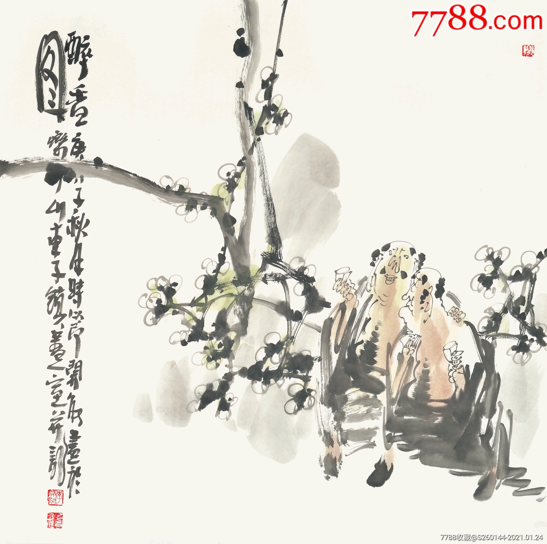 李开能68*68cm800元-人物国画原作-7788字画网
