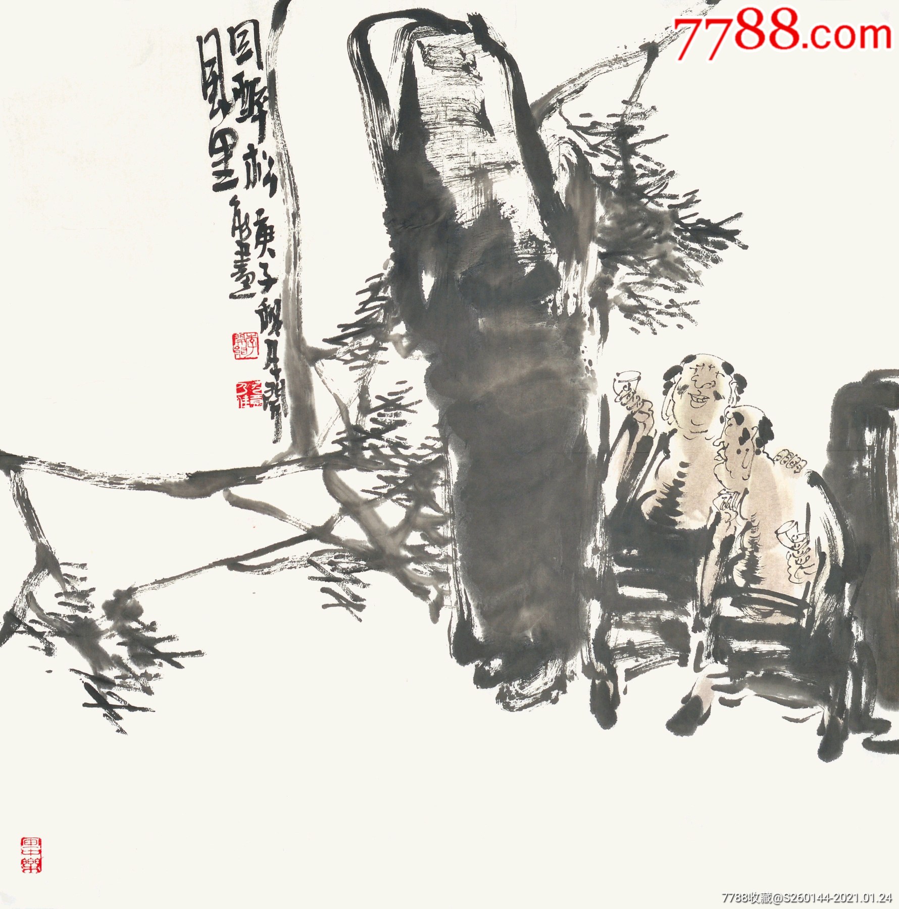 李开能68*68cm800元_人物国画原作_松云堂【7788收藏