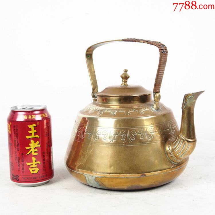 19世纪西洋古董铜器黄铜铜壶烧水壶茶壶民俗民宿老物摆件茶馆道具