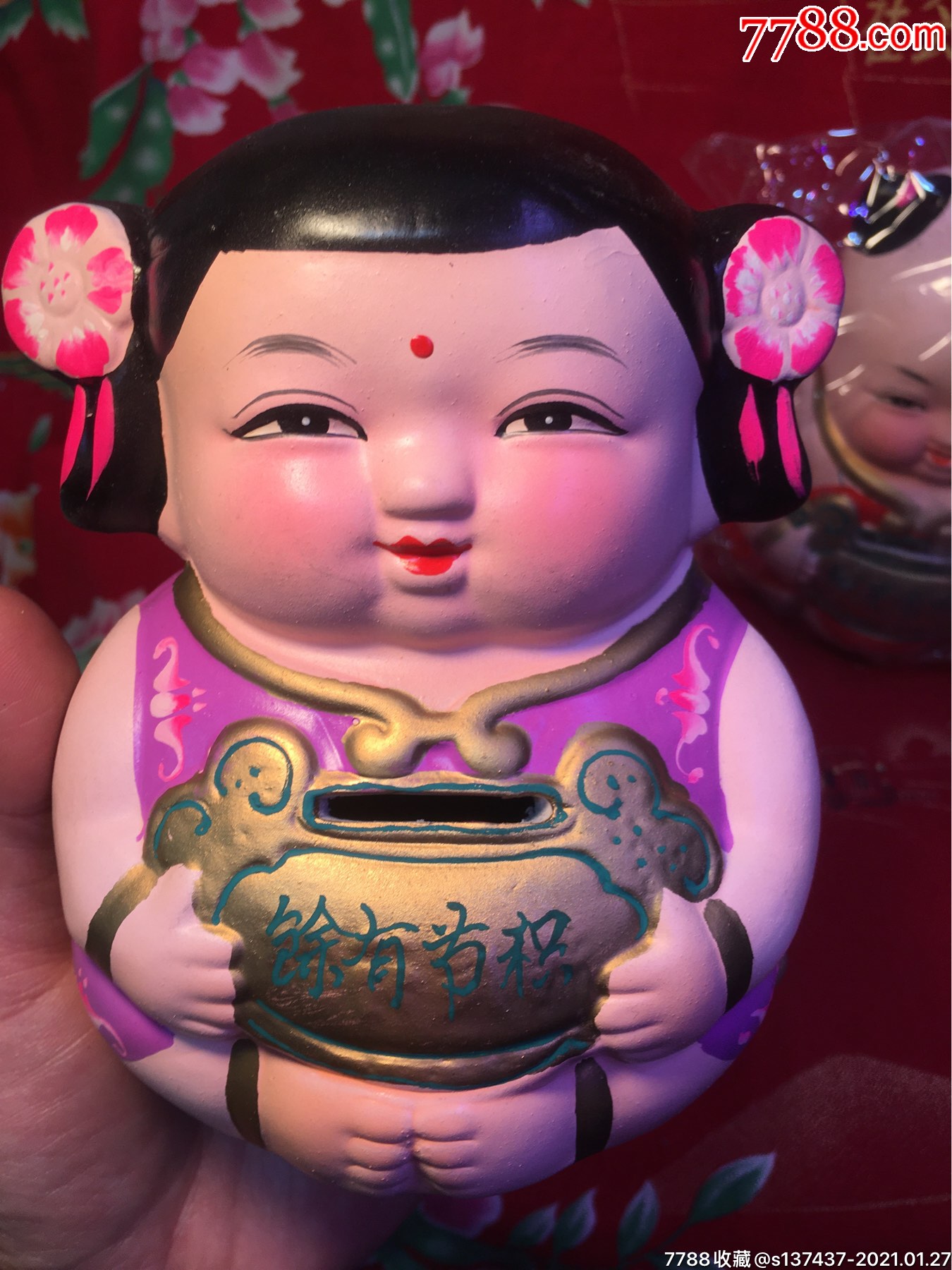 泥塑福气娃娃一对