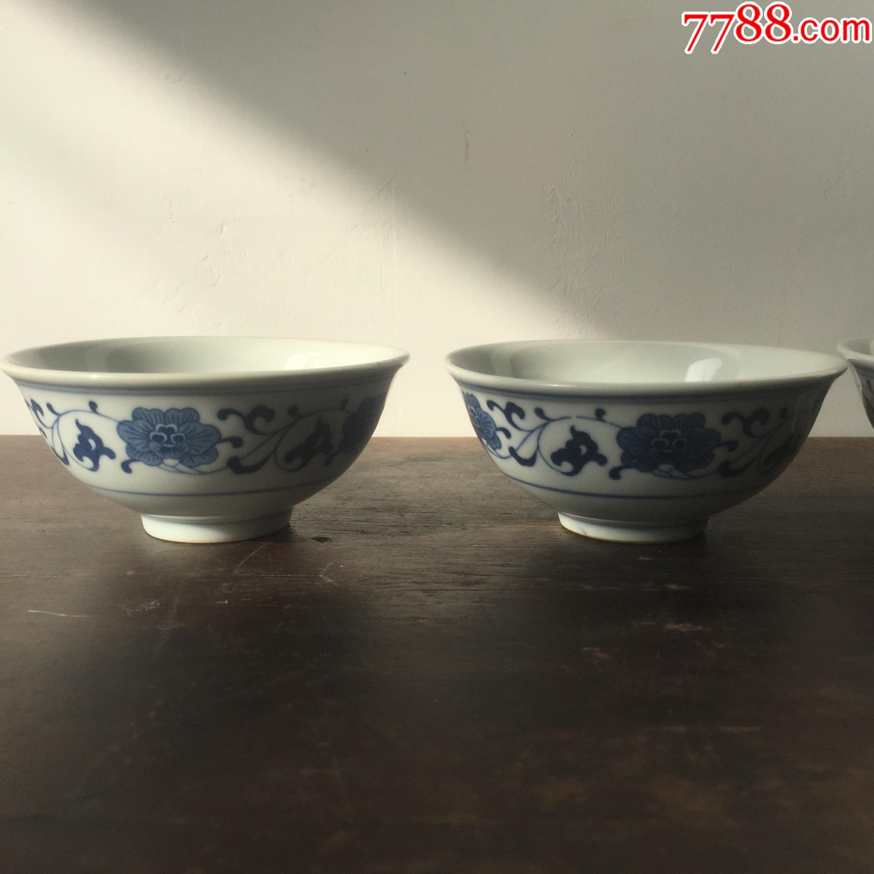 景德镇人民瓷厂青花瓷碗5只合售