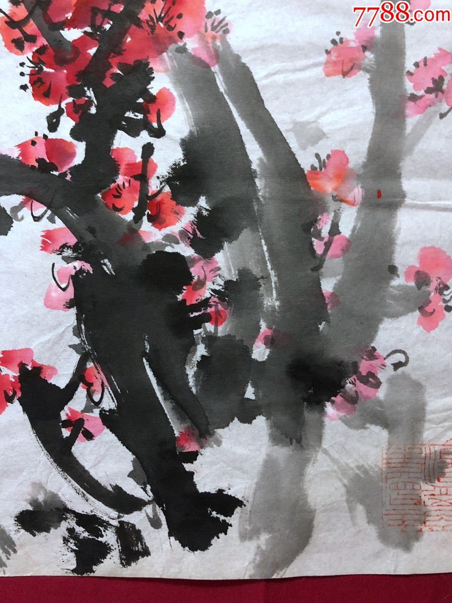 书画10800,著名画家【周仁辉】花鸟画,梅花