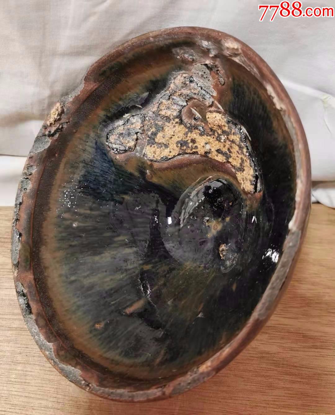 北宋建盏水吉窑金兔豪束口茶盏(窑址货)