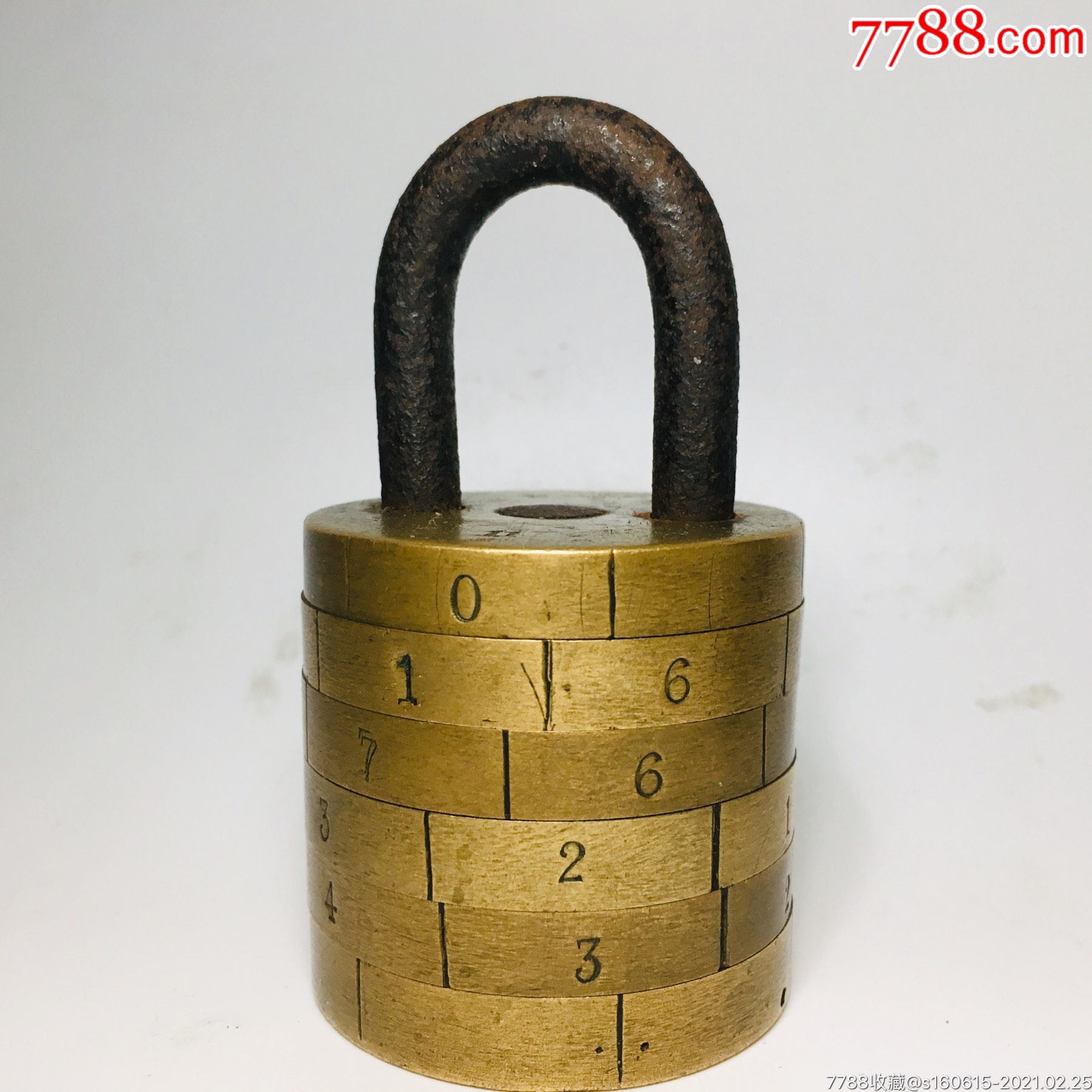 超大清代民国时期数字老密码锁老铜锁机关锁老钥匙古锁收藏