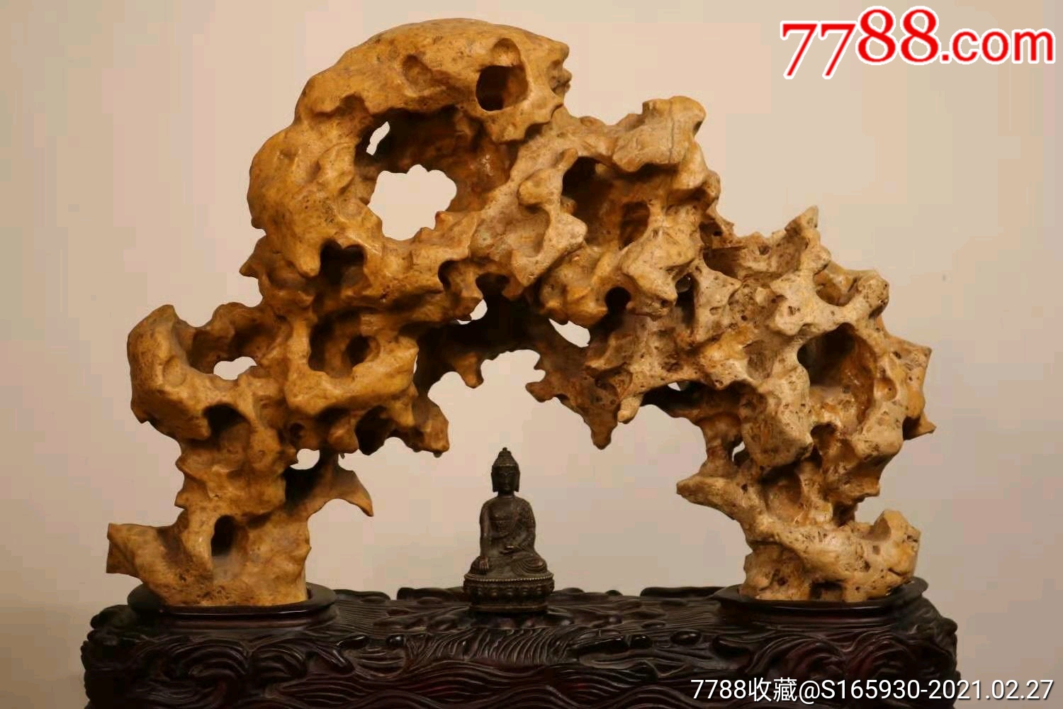 太湖石"过桥"太湖石摆件!形态传统,造型独特,孔洞圆润