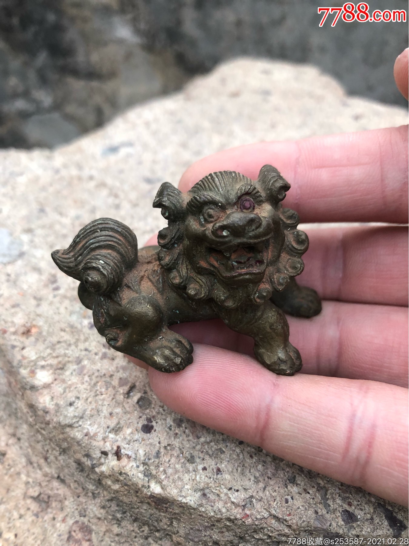 清代铜狮子一对,清代镇纸一对,清代狮子