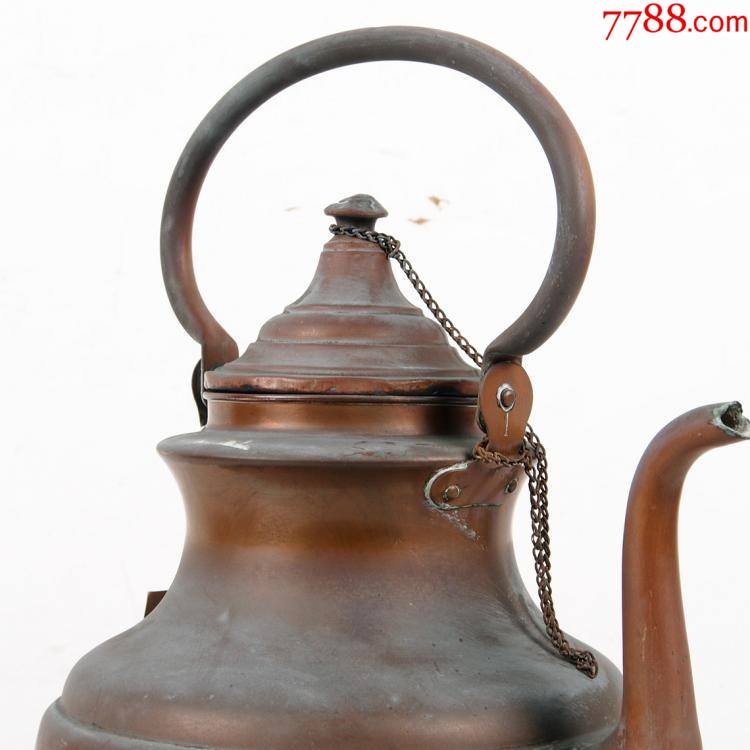 19世纪西洋古董铜器紫铜铜壶茶壶水壶岁月痕迹明显整体完整高33cm