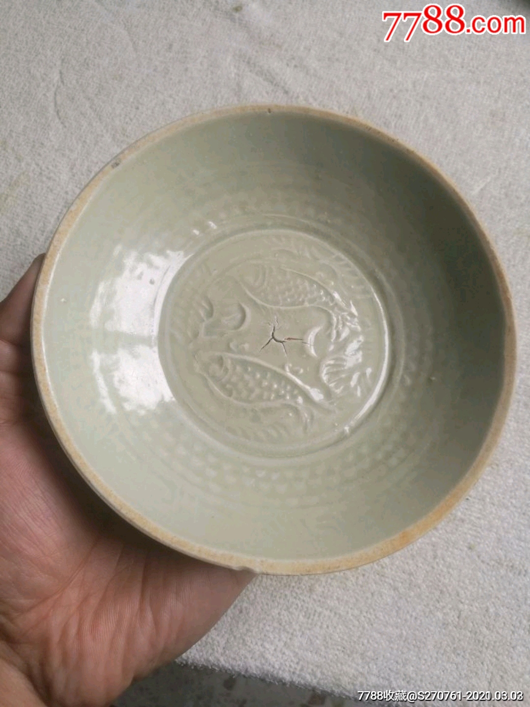 宋代建宁窑双鱼影青盘_青白瓷/影青瓷_小张老货古玩店【7788陶瓷】