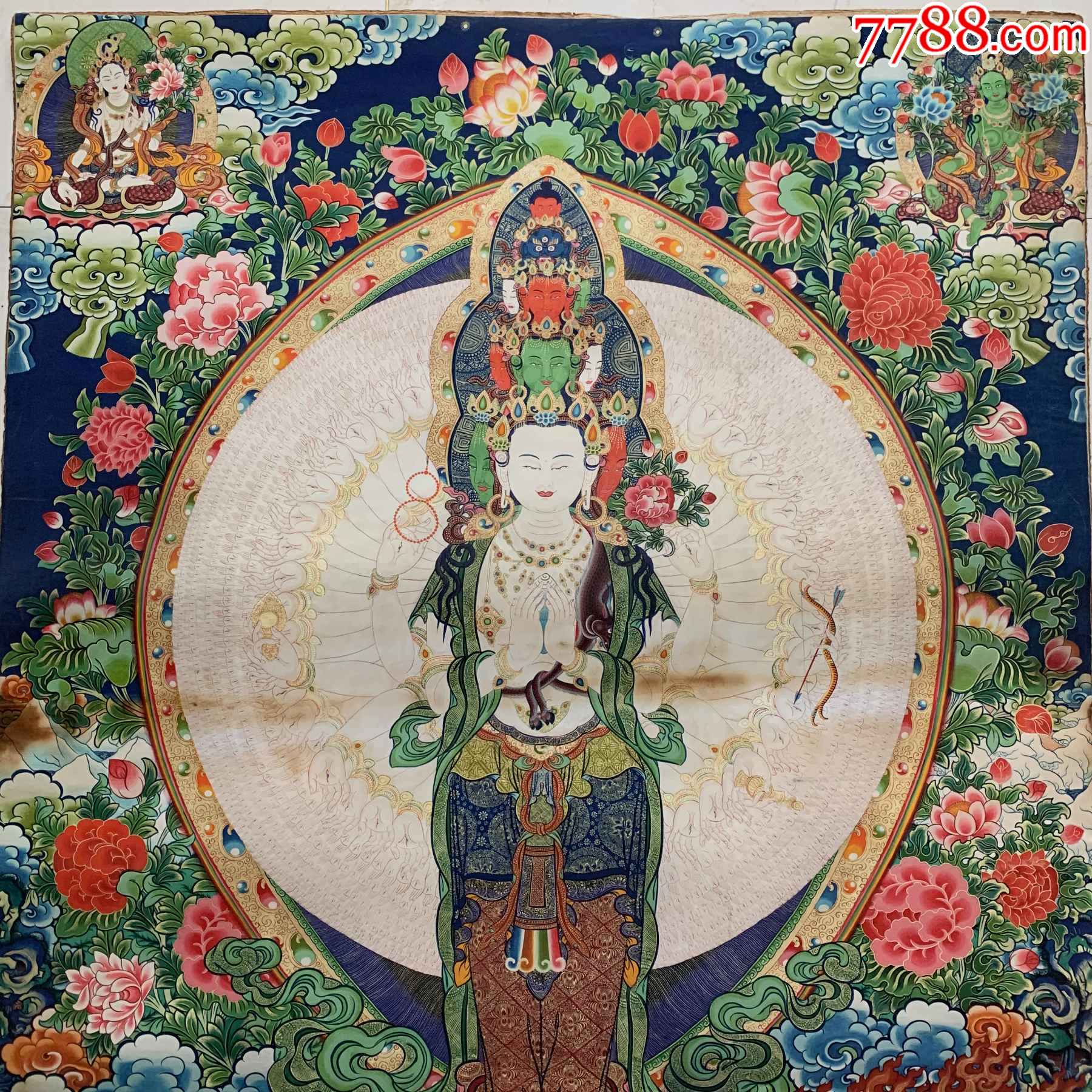西藏唐卡千手观音-观音挂件唐卡玄关装饰画佛像佛堂挂画坛城唐卡