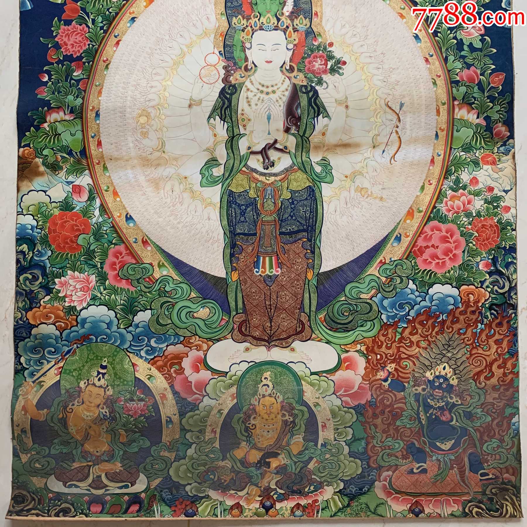 西藏唐卡千手观音-观音挂件唐卡玄关装饰画佛像佛堂挂画坛城唐卡
