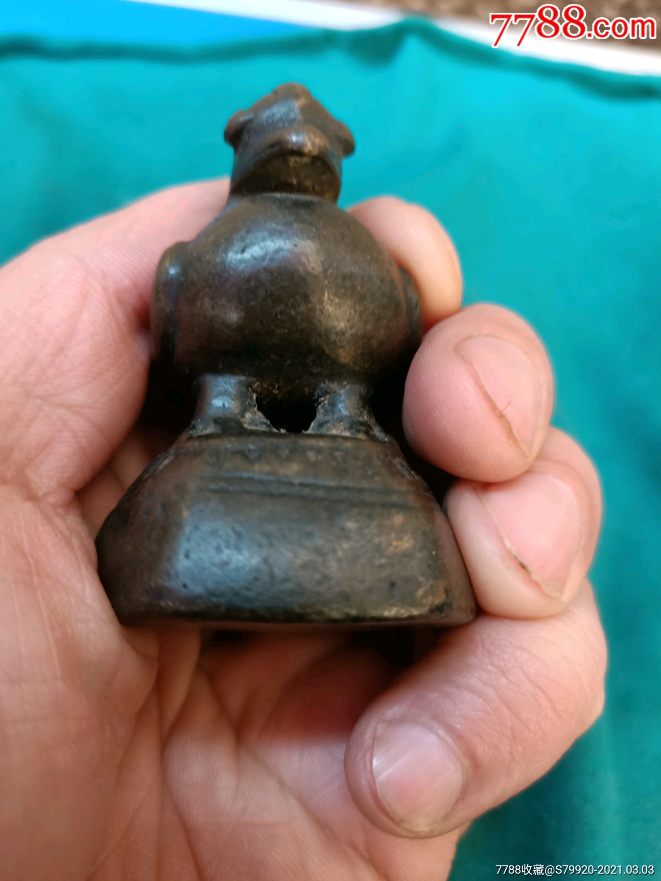 边疆老包浆神鸟造型铜权秤砣3