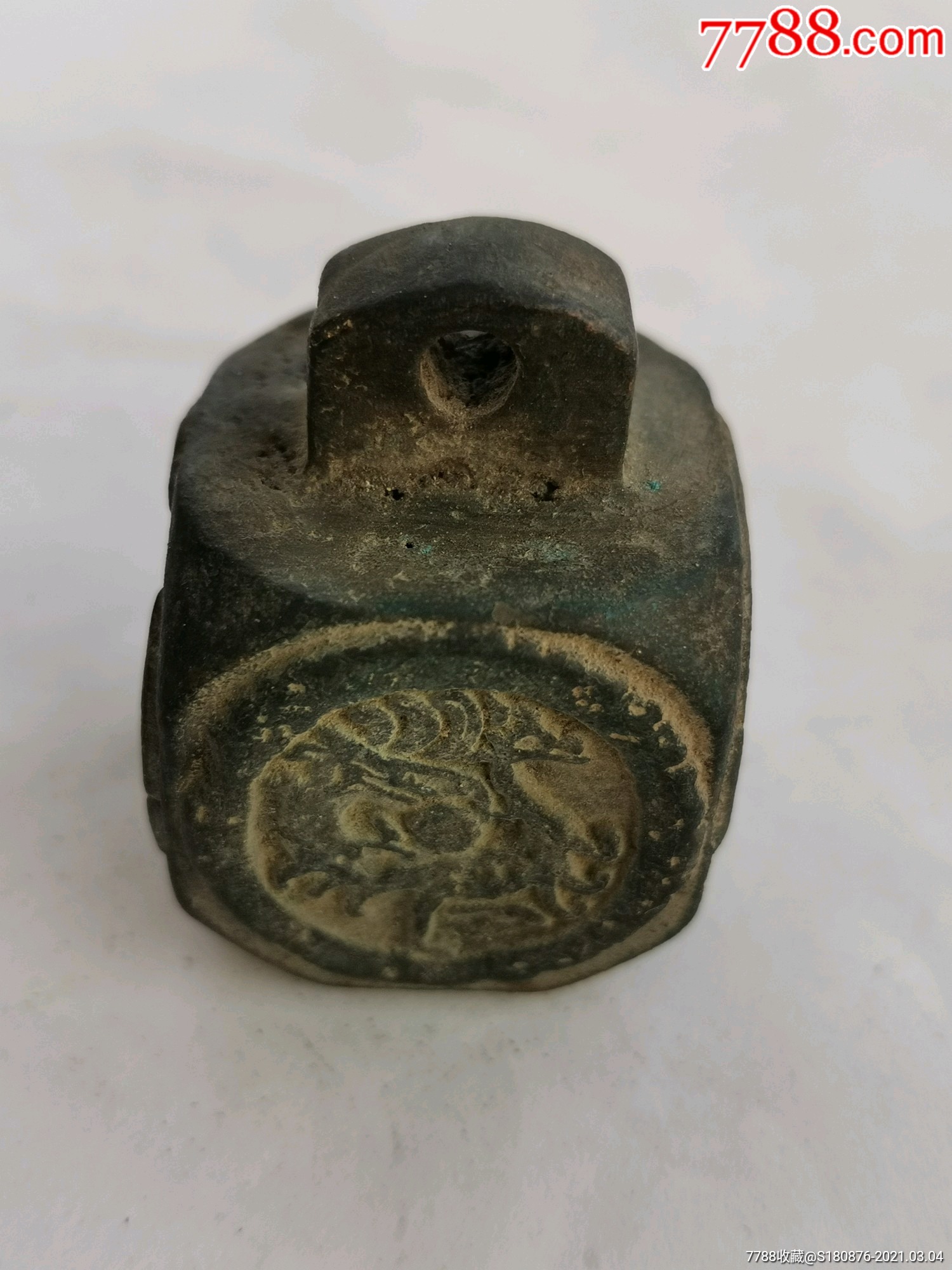 明清五面刻花铜秤砣