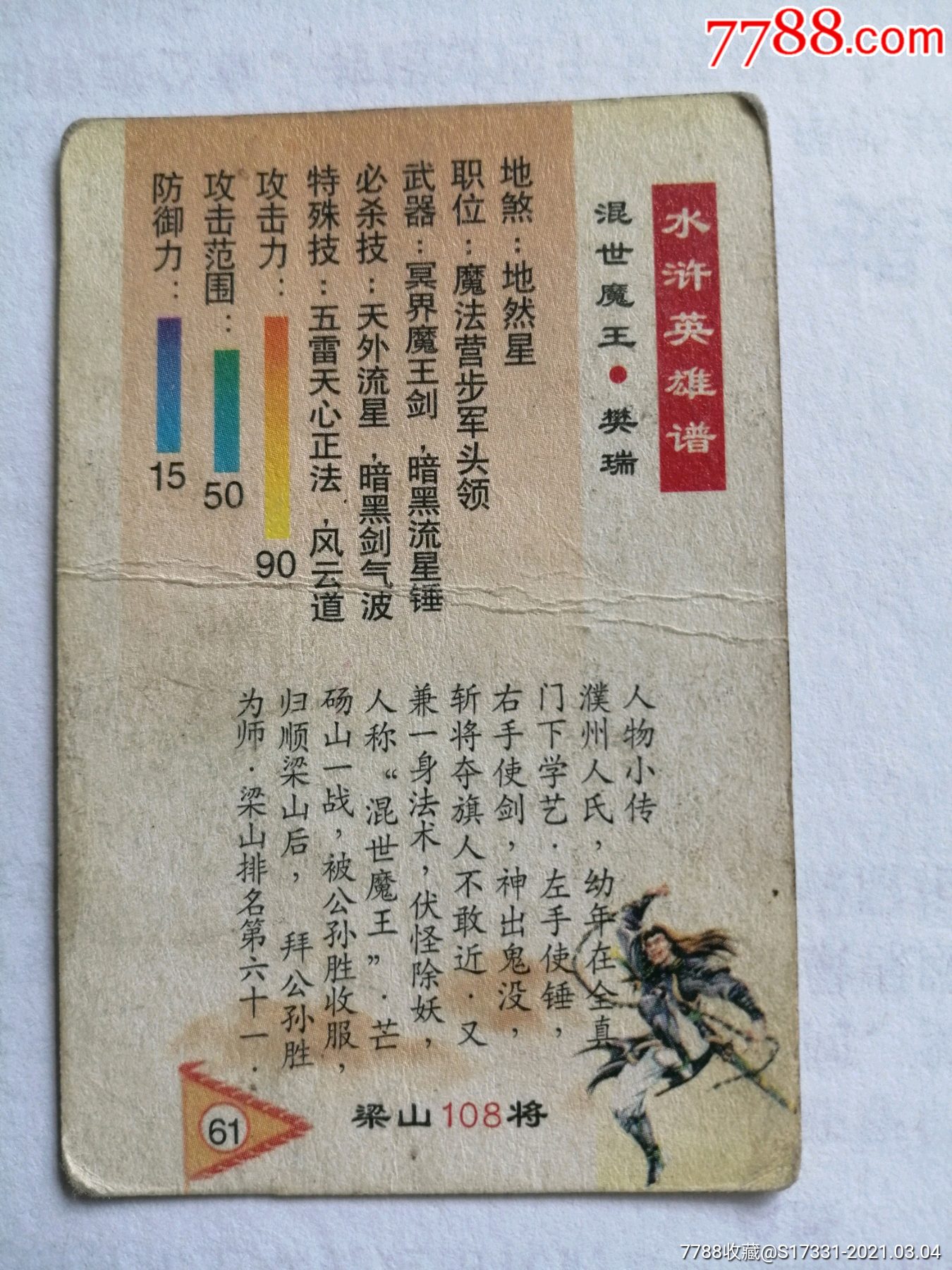 水浒英雄传梁山108将-混世魔王.樊瑞