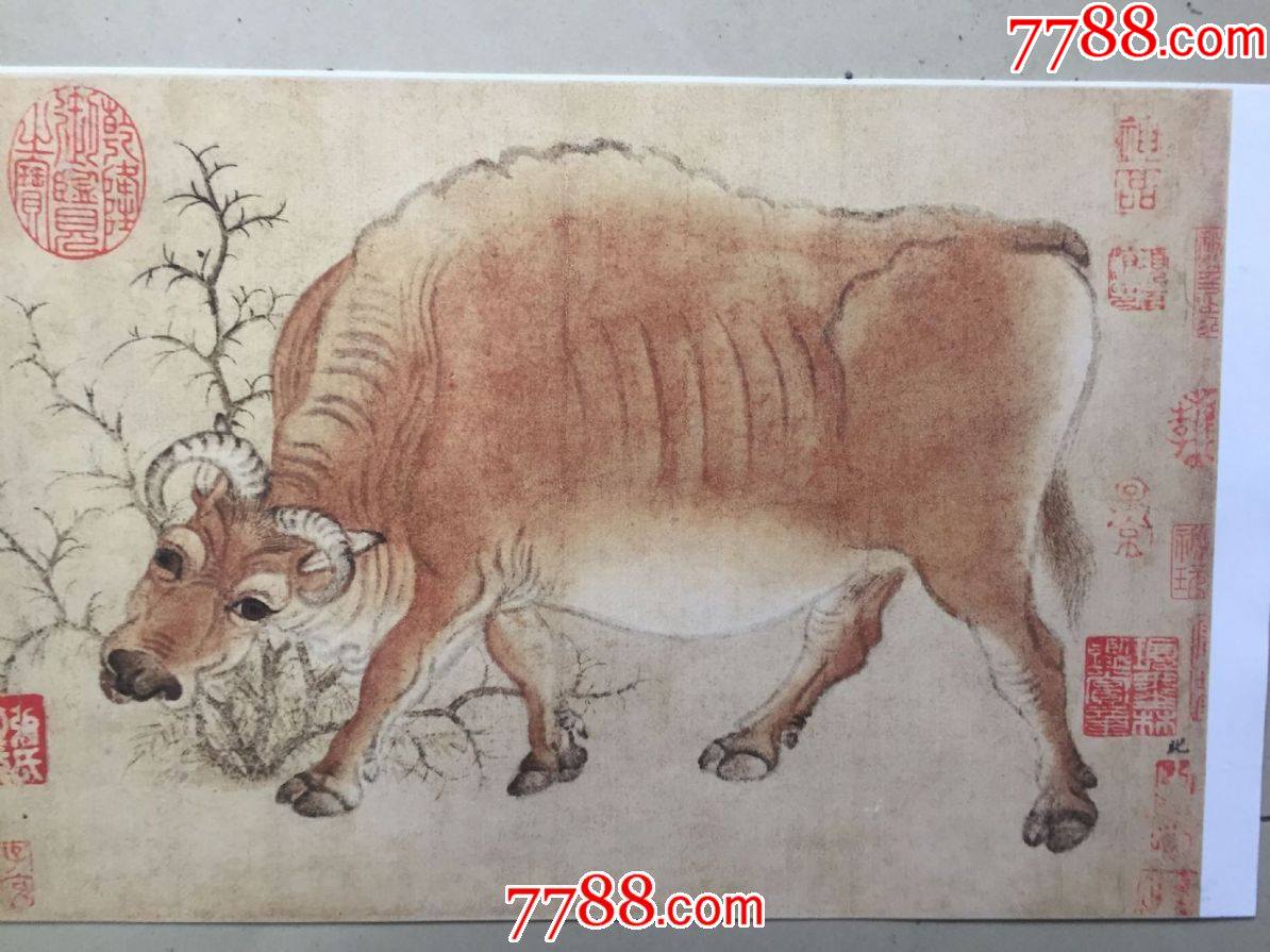 《五牛图》_织锦画【远宦帖美术】 滚动鼠标滚轴,图片即可轻松放大