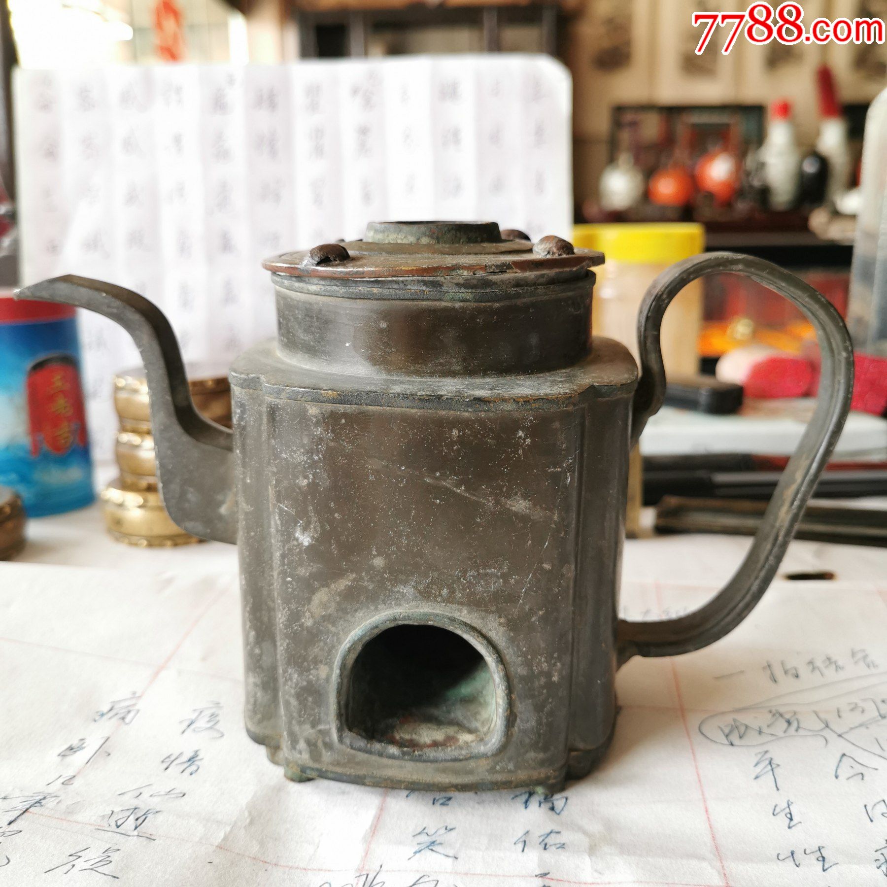 5212清代白锡温酒器带款锡壶锡茶壶锡酒壶锡炉古玩民俗老物件锡器收藏