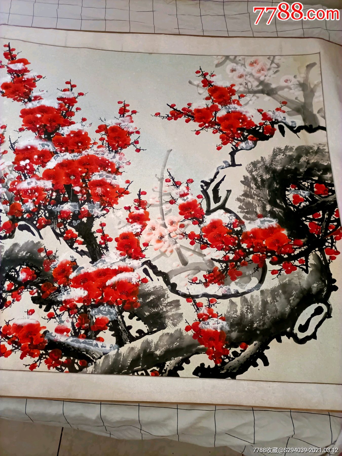 国画红梅花
