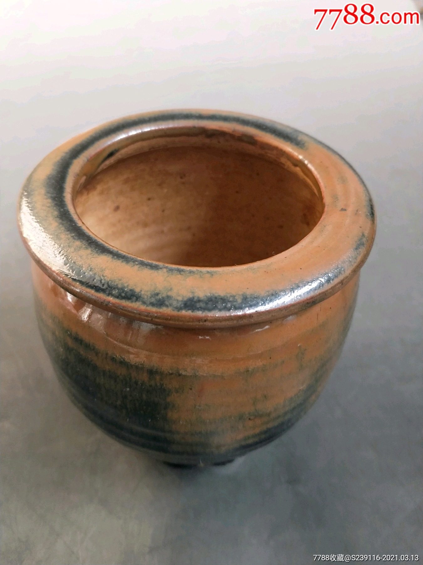 清代磁州窑黑釉窑变捣蒜罐-价格:2000元-se78870660