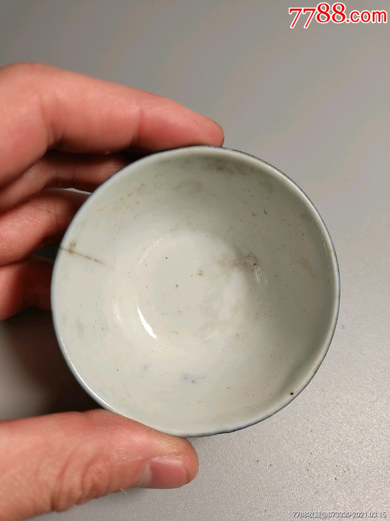晚清民国,蓝边小酒杯3