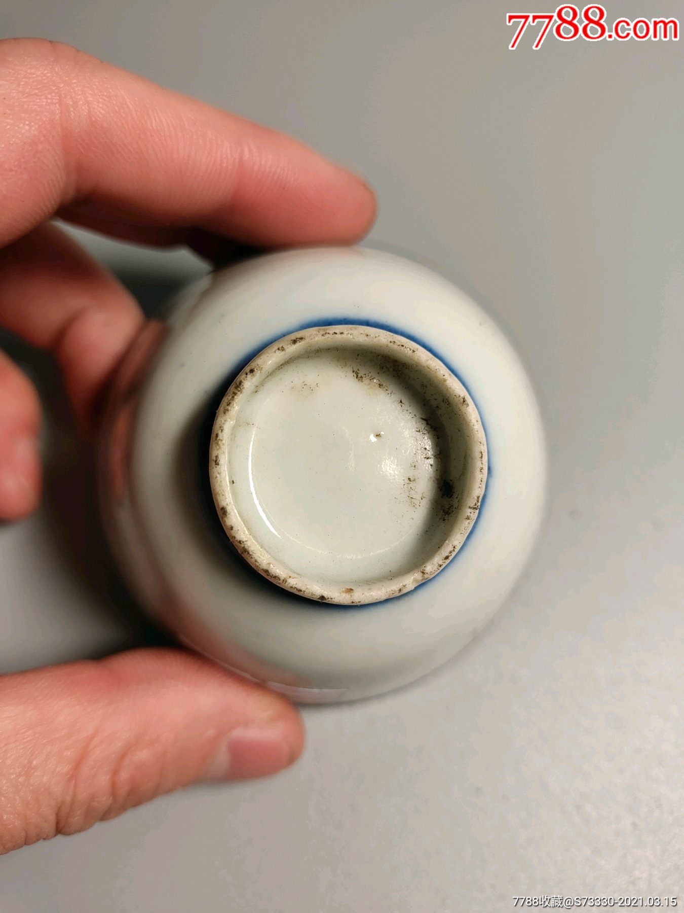 晚清民国蓝边小酒杯3