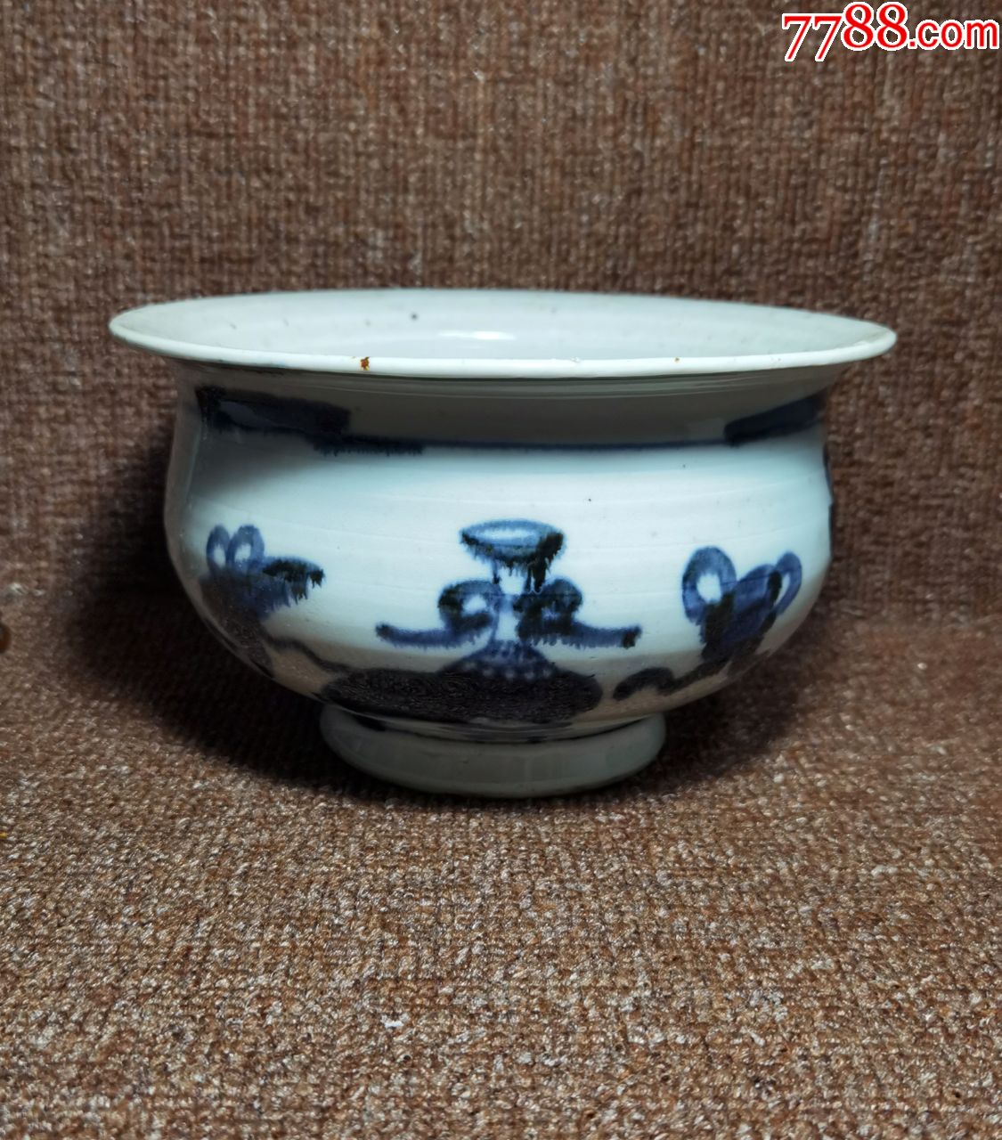 清雍正青花暗八仙纹香炉_青花瓷_图片鉴赏_收藏价值