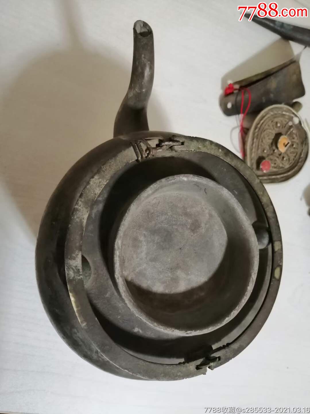清代厚重锡铜茶壶