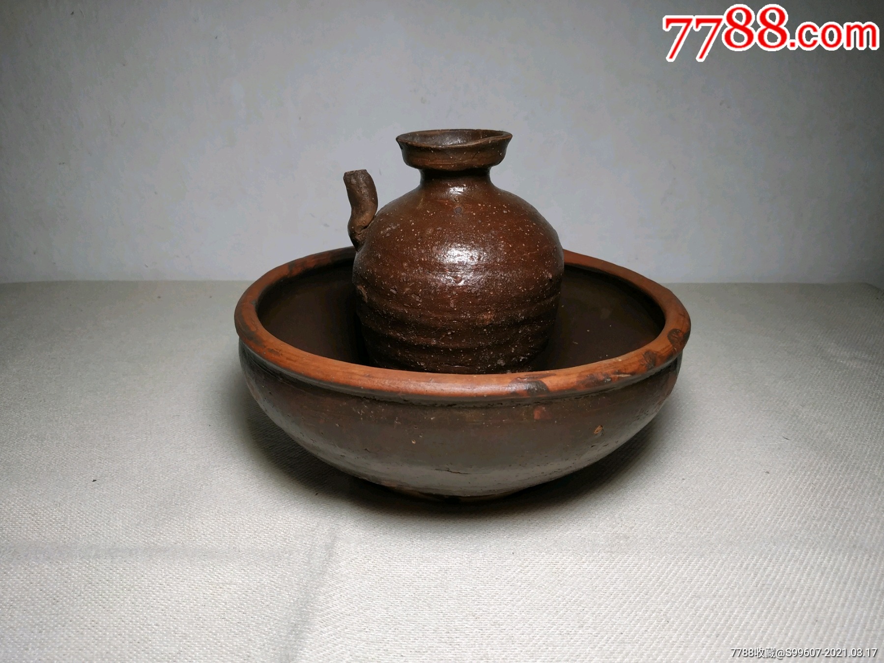 清代粗陶黑陶黑釉酱釉温酒器老酒壶老陶瓷老陶器老茶壶老陶罐