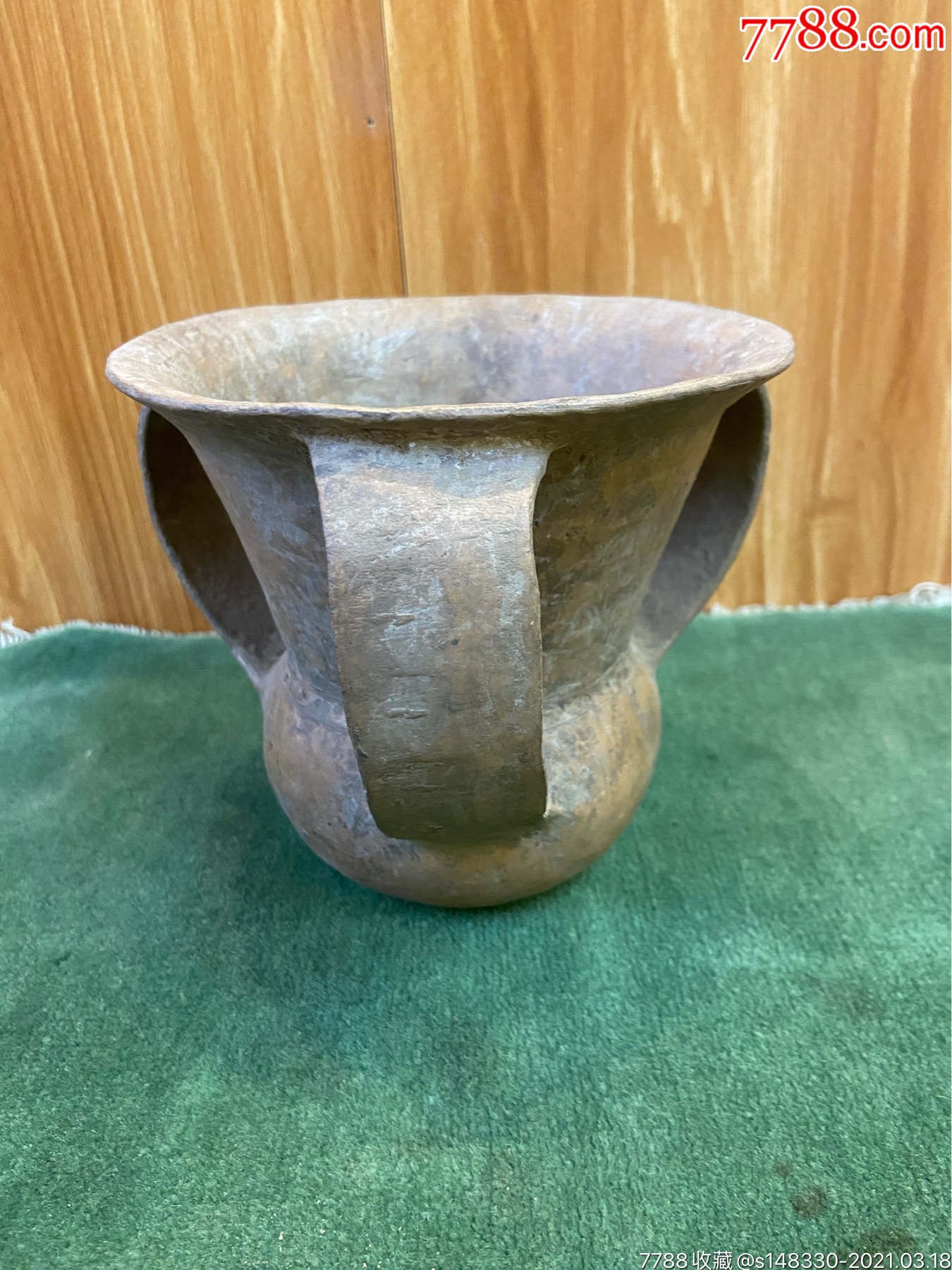 齐家文化三耳陶杯陶罐古董古玩收藏高古文化期新石器时代