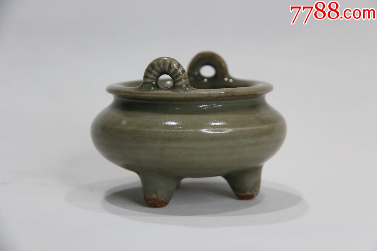 私人旧藏龙泉窑绳耳三足香炉-价格:2600元-se78999589-青瓷/秘色瓷