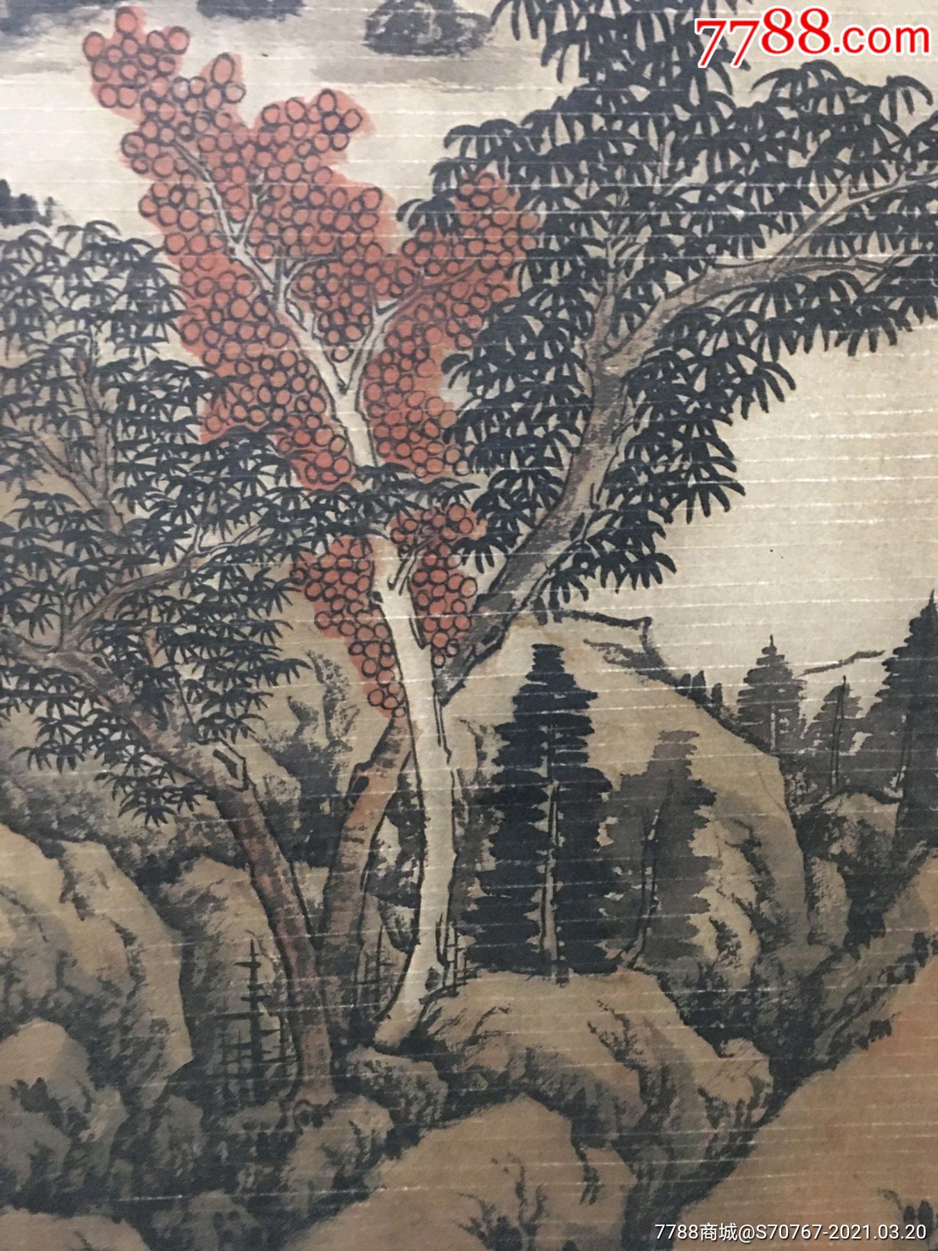 精品大六尺中堂画,李公麟山水画纯手绘之作