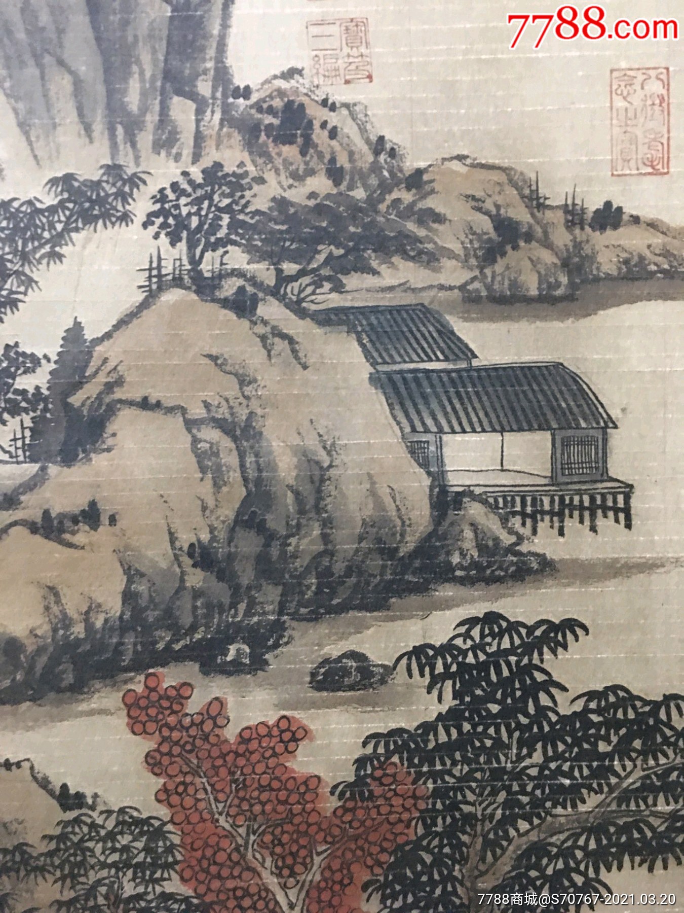 精品大六尺中堂画,李公麟山水画纯手绘之作
